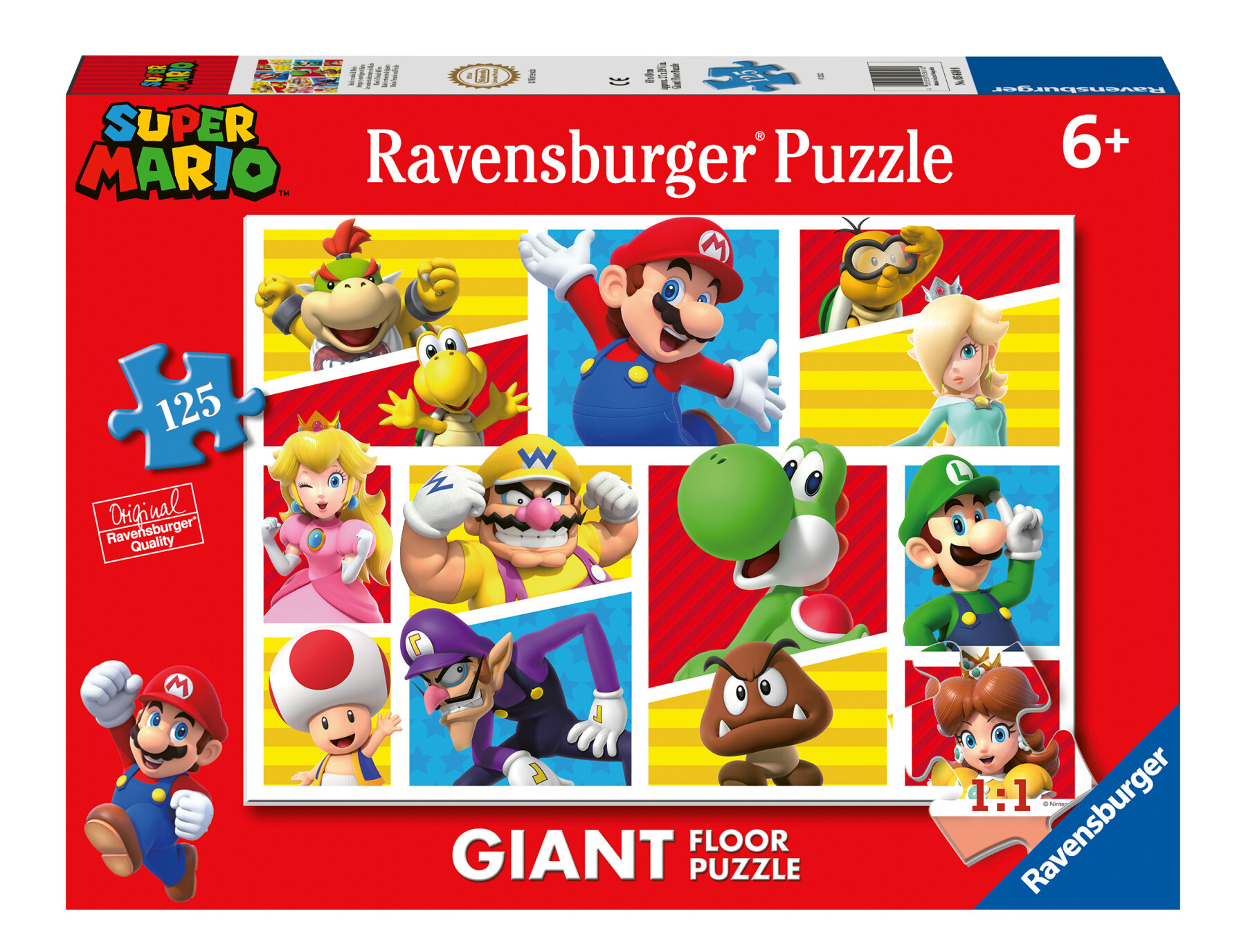 Ravensburger - puzzle super mario, collezione 125 giant pavimento, 125 pezzi, età raccomandata 6+ anni - RAVENSBURGER, Super Mario