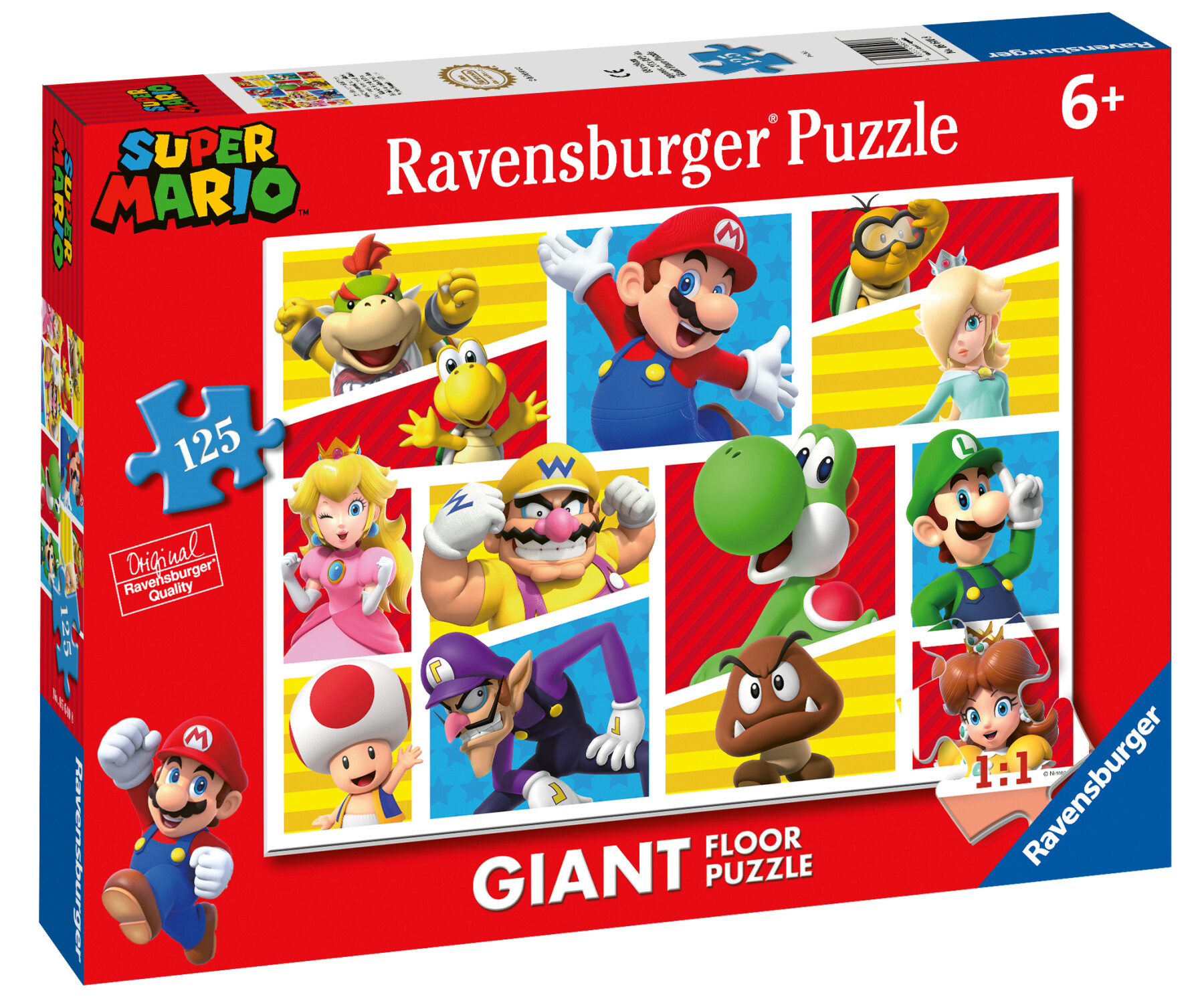 Ravensburger - puzzle super mario, collezione 125 giant pavimento, 125 pezzi, età raccomandata 6+ anni - RAVENSBURGER, Super Mario