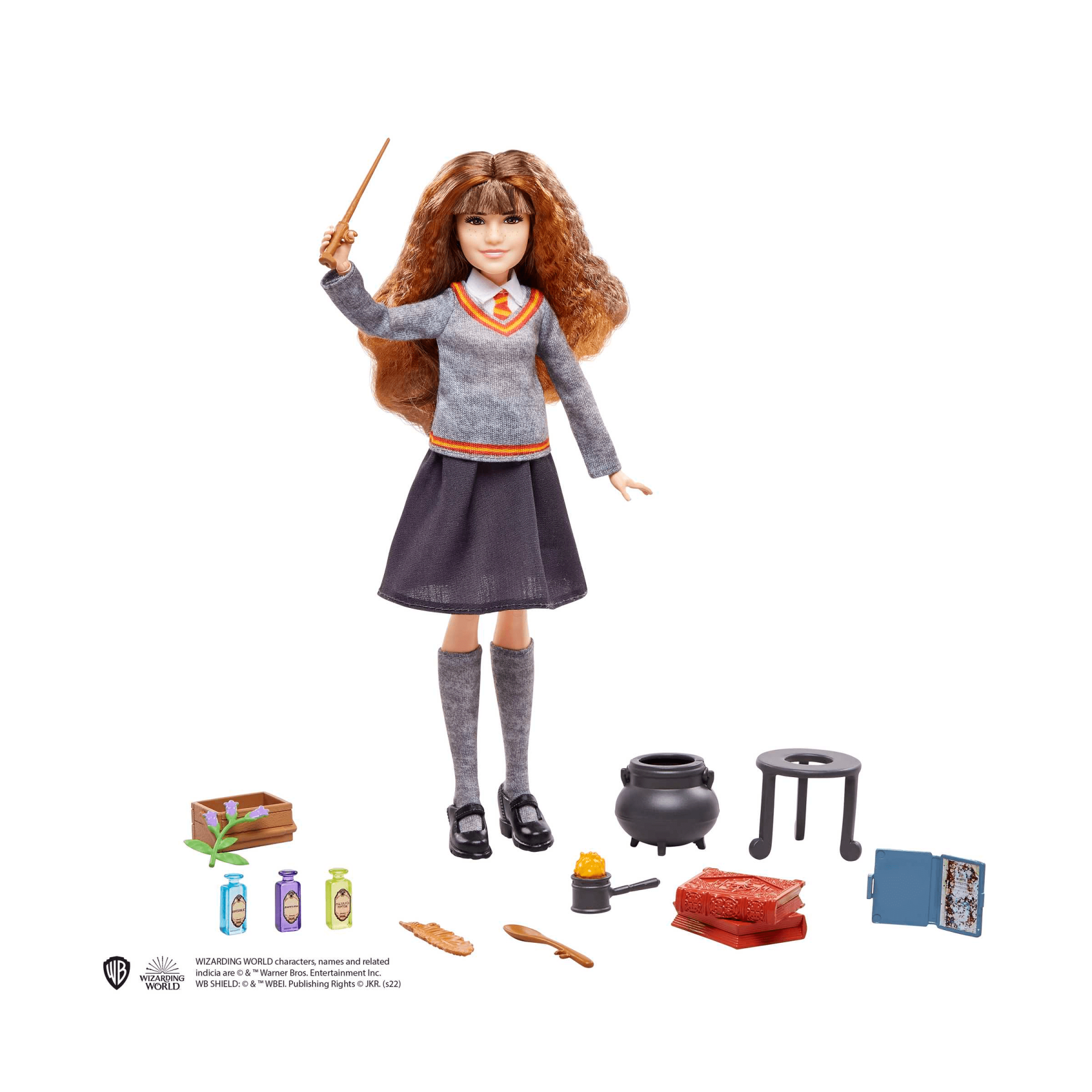 Harry potter hermione e la pozione polisucco, playset con bambola hermione granger in uniforme di hogwarts e accessori, giocattolo per bambini dai 6 anni in su - Harry Potter