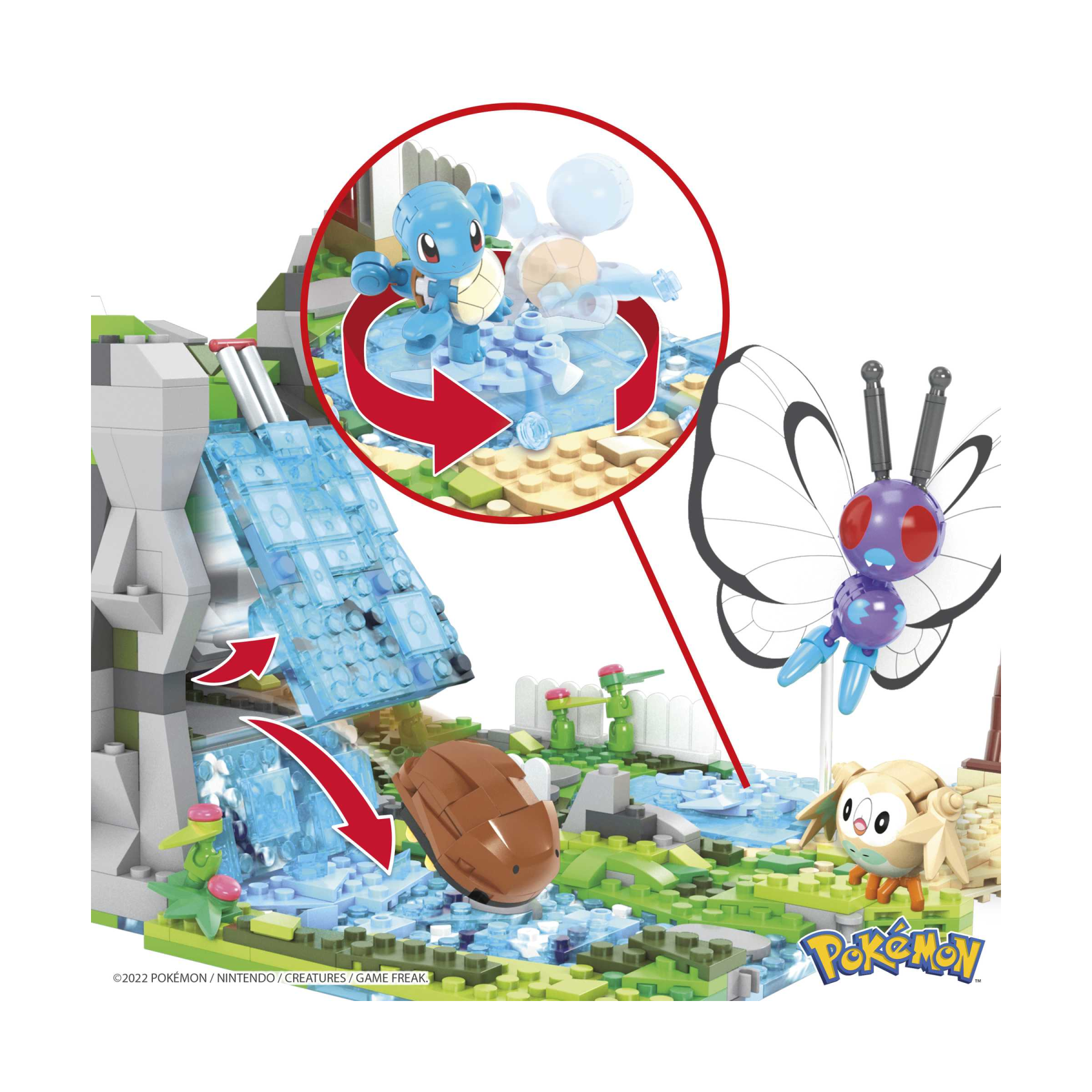 Mega pokémon spedizione nella giungla set di costruzioni con 1347 mattoncini e pezzi compatibili per collegarlo ad altri mondi, set regalo per bambini dai 9 anni in su - 