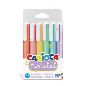 Carioca evidenziatore pastel scatola da 6 pezzi. prodotto adatto a bambini a partire da +3 anni. 43033 - 