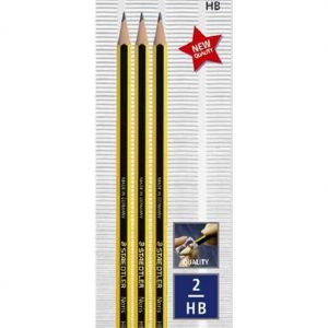 Staedtler noris matita in grafite, mina hb, fusto esagonale giallo e nero (confezione 3 pezzi) - 