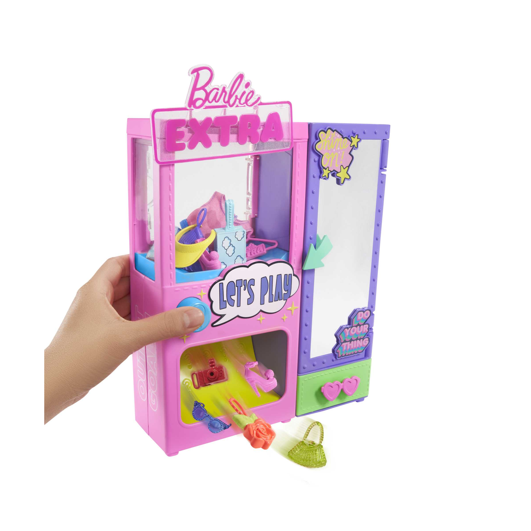 Barbie extra moda a sorpresa playset con 20 accessori, tra cui un barboncino, un guardaroba e pulsante per prendere gli accessori, regalo per i bambini dai 3 anni in su - Barbie