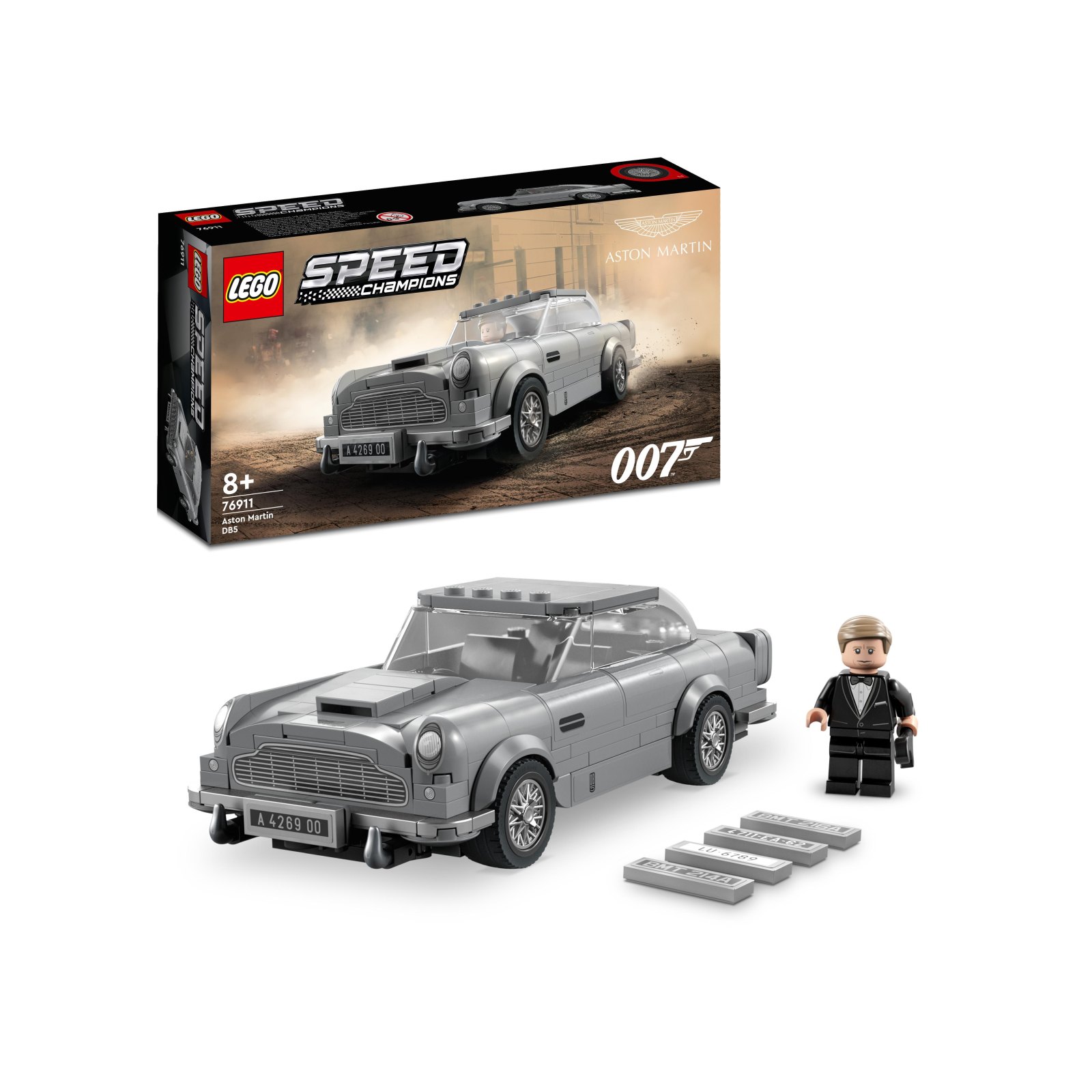 Lego speed champions 76911 007 aston martin db5, modellino auto giocattolo con minifigure james bond del film no time to die - LEGO SPEED CHAMPIONS