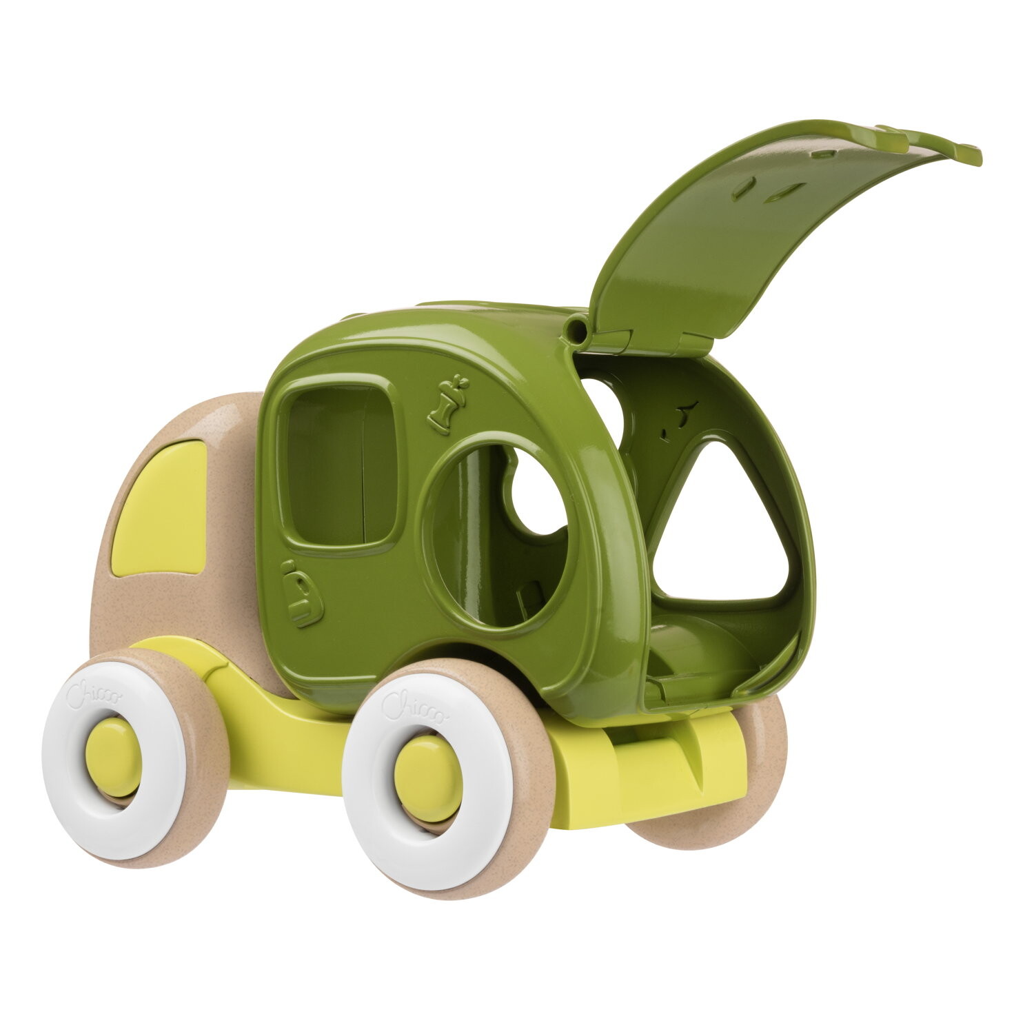 Camioncino del riciclo eco+, 10 mesi+, veicolo a ruote libere con forme e incastri - Chicco