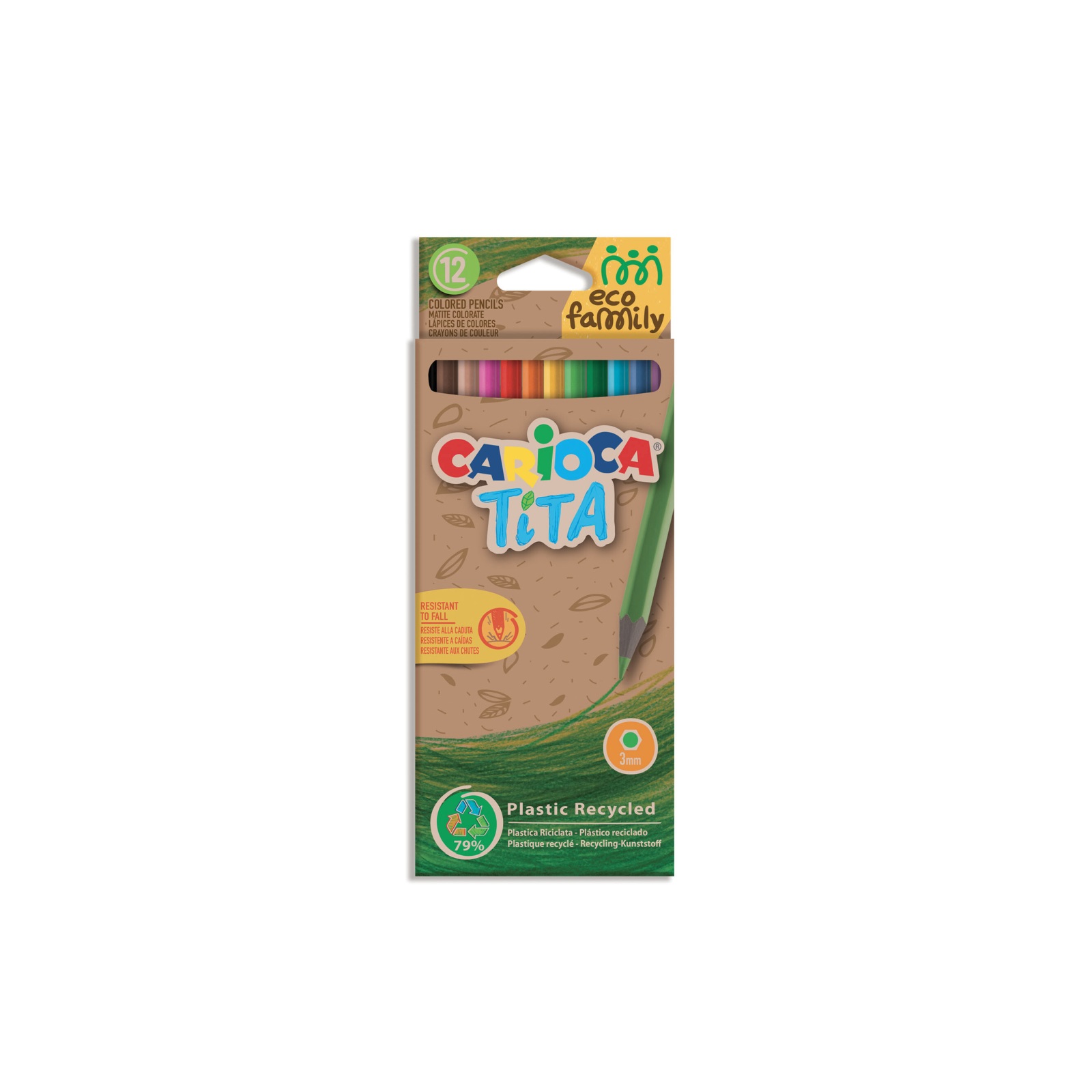 Matite esagonali eco family tita, scatola 12 pezzi, prodotto adatto a bambini a partire da +3 anni, codice prodotto 43097 - 