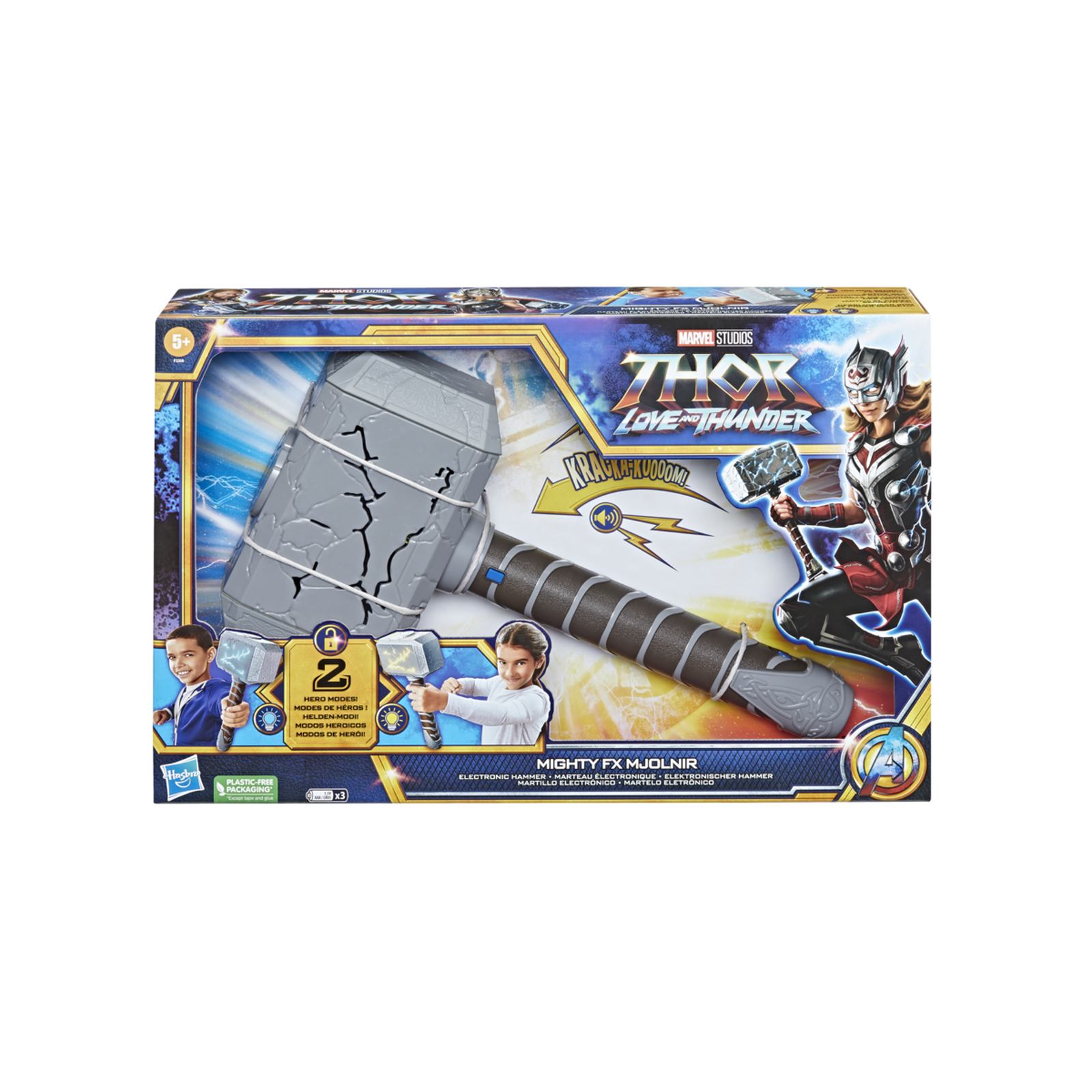 Hasbro marvel thor - martello elettronico mighty fx mjolnir ispirato al film "thor: love and thunder" - MARVEL