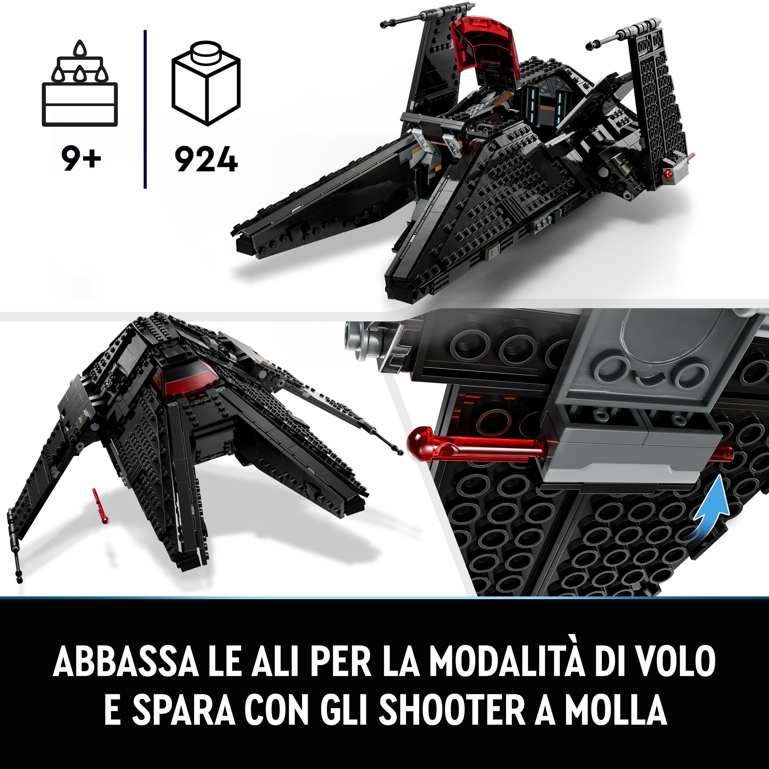 Lego star wars 75336 trasporto dell'inquisitore scythe, astronave giocattolo con minifigure di ben kenobi con spada laser - LEGO® Star Wars™