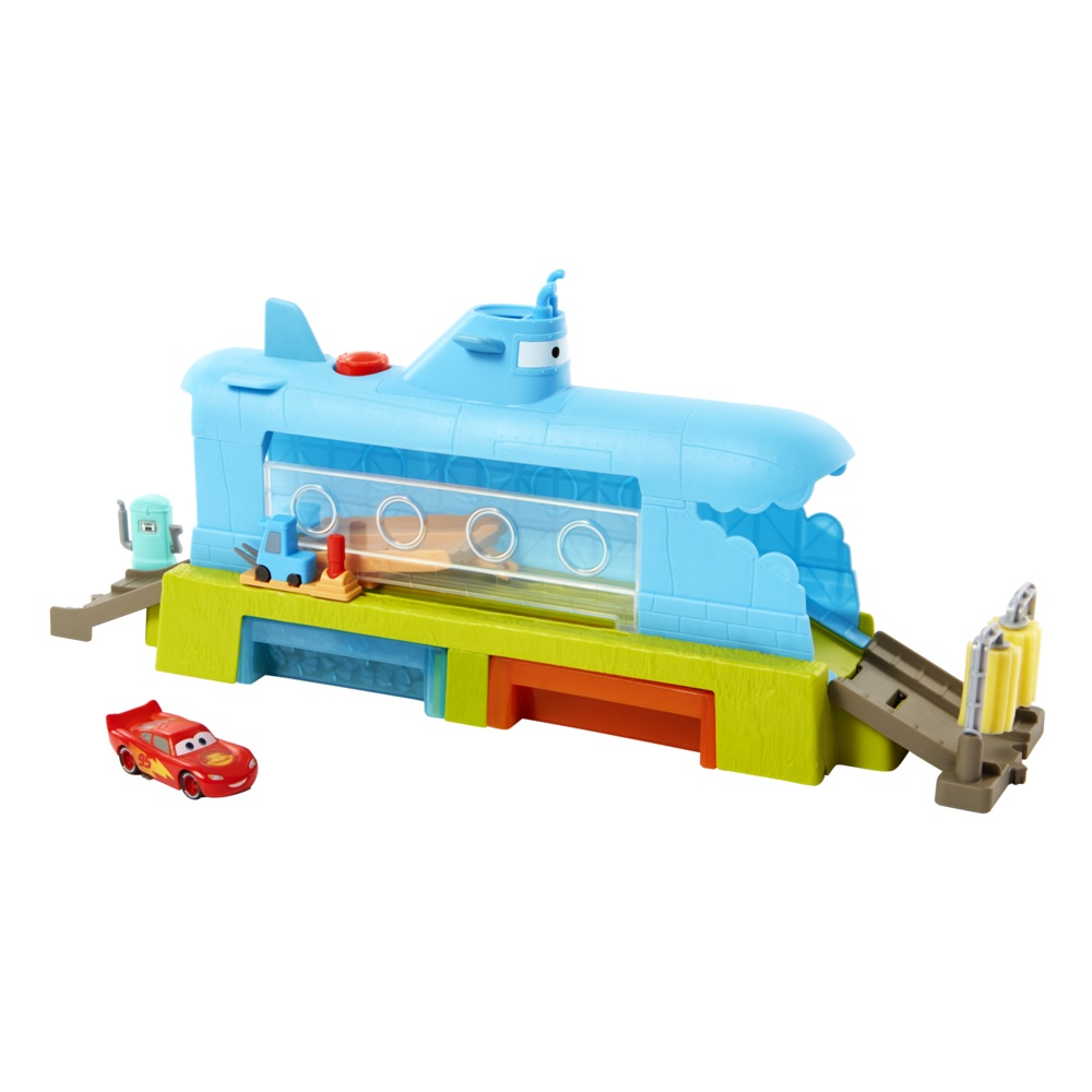 Cars disney pixar - auto sottomarino playset per lavaggio, con macchinina saetta mcqueen che cambia colore con l'acqua; giocattolo per bambini​​​ 4+ anni - Cars
