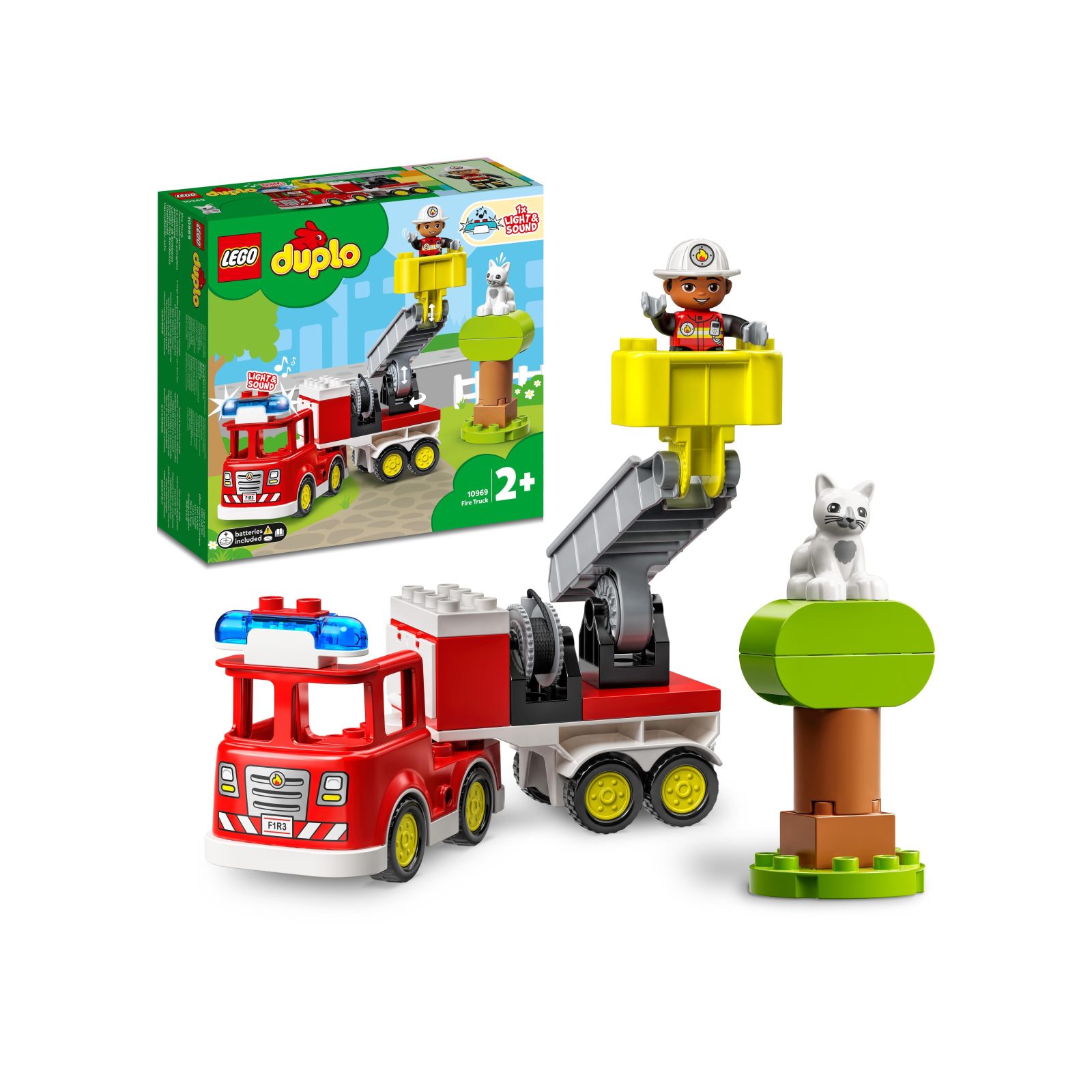 LEGO DUPLO Town Autopompa, Camion Giocattolo con Luci e Sirena, Figure  Pompiere e Gatto, Giochi Educativi per Bambini, 10969 - Toys Center