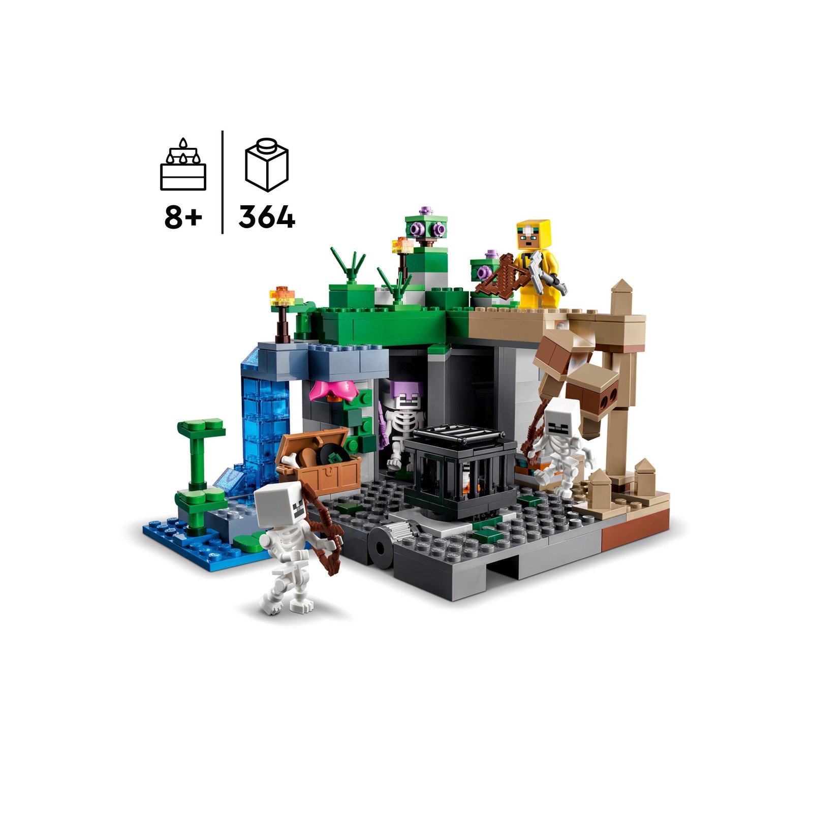 Lego minecraft 21189 le segrete dello scheletro, set di costruzioni con personaggi e balestra giocattolo, giochi per bambini - MINECRAFT