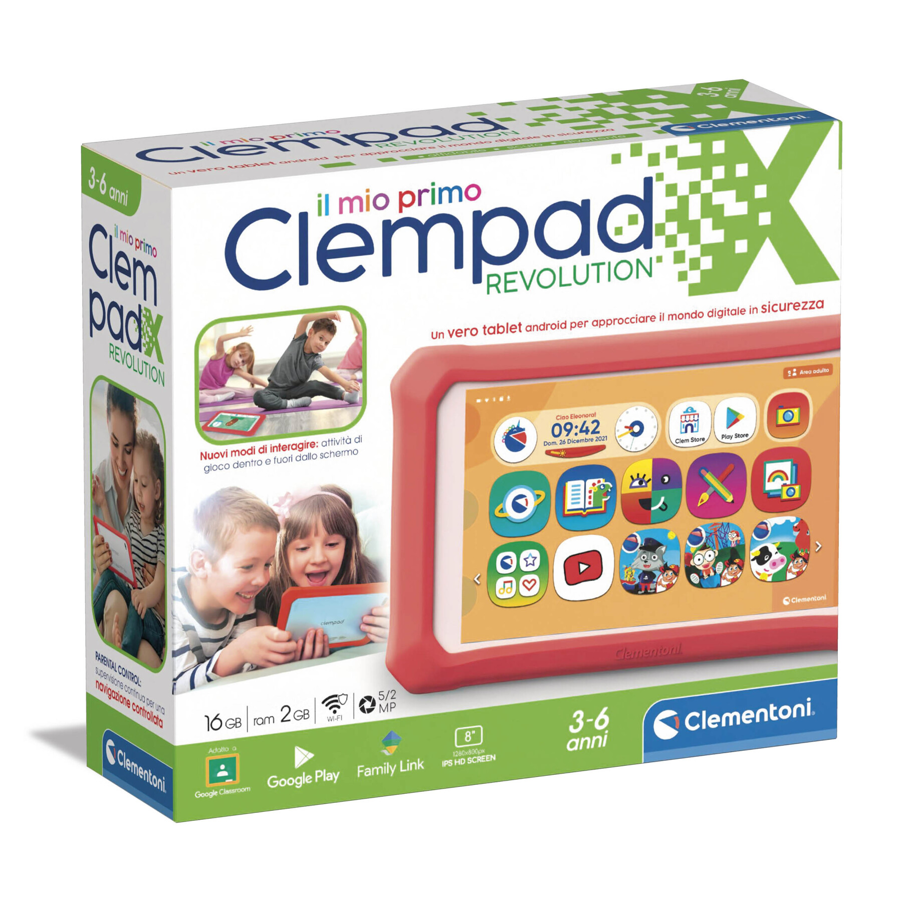 Clementoni X Revolution, tablet Clempad per bambini 6-12 anni, 8