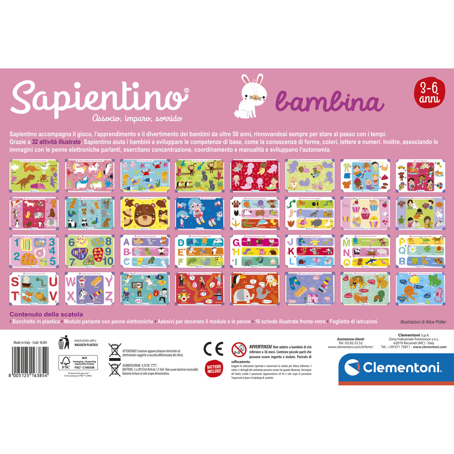 Clementoni - 16385 - sapientino bambina, gioco educativo - SAPIENTINO