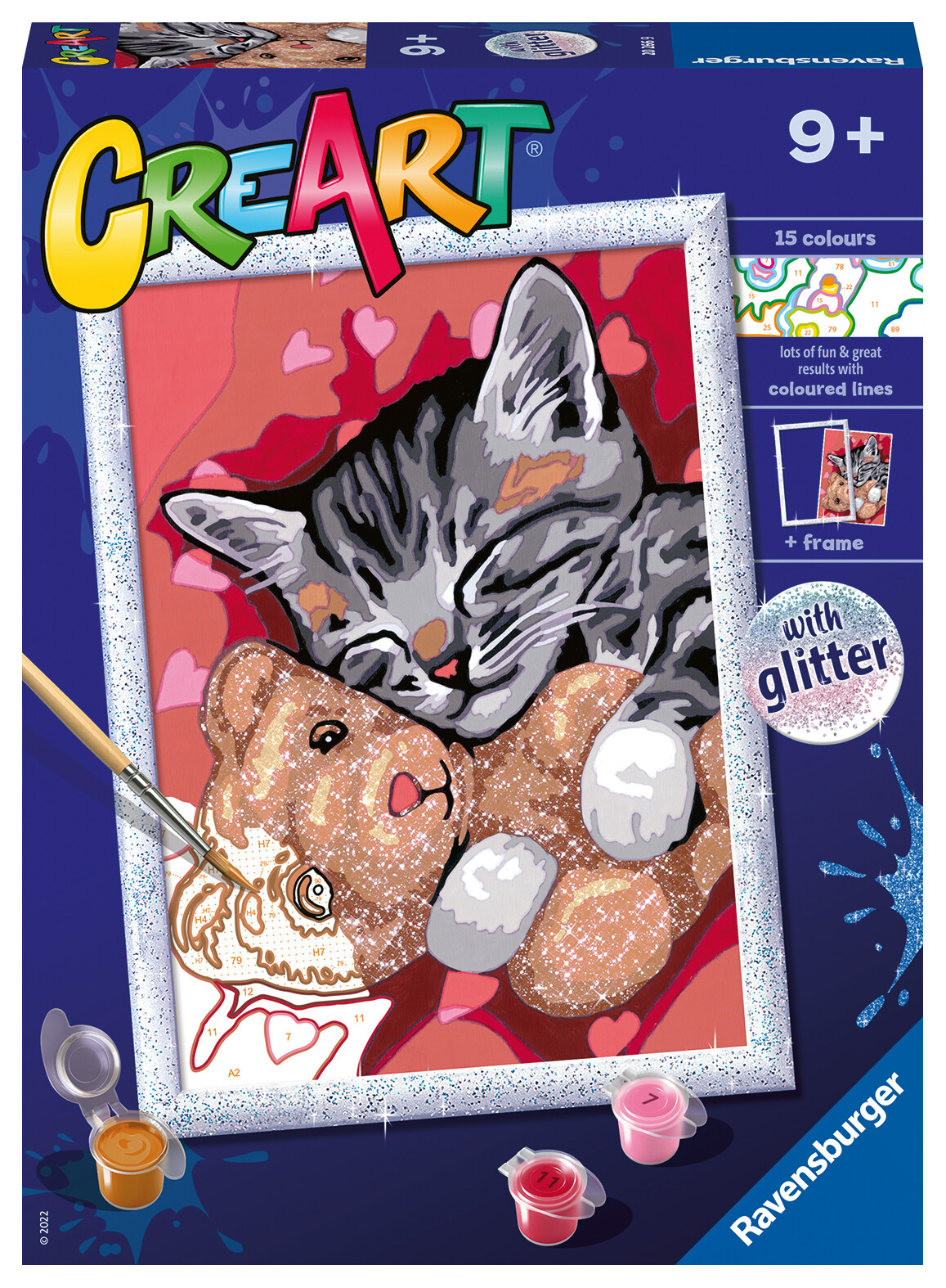 Ravensburger - creart serie d: gattino e il suo orsetto, kit per dipingere  con i numeri, contiene una tavola prestampata, pennello, colori e  accessori, gioco creativo per bambini 9+ anni - Toys Center