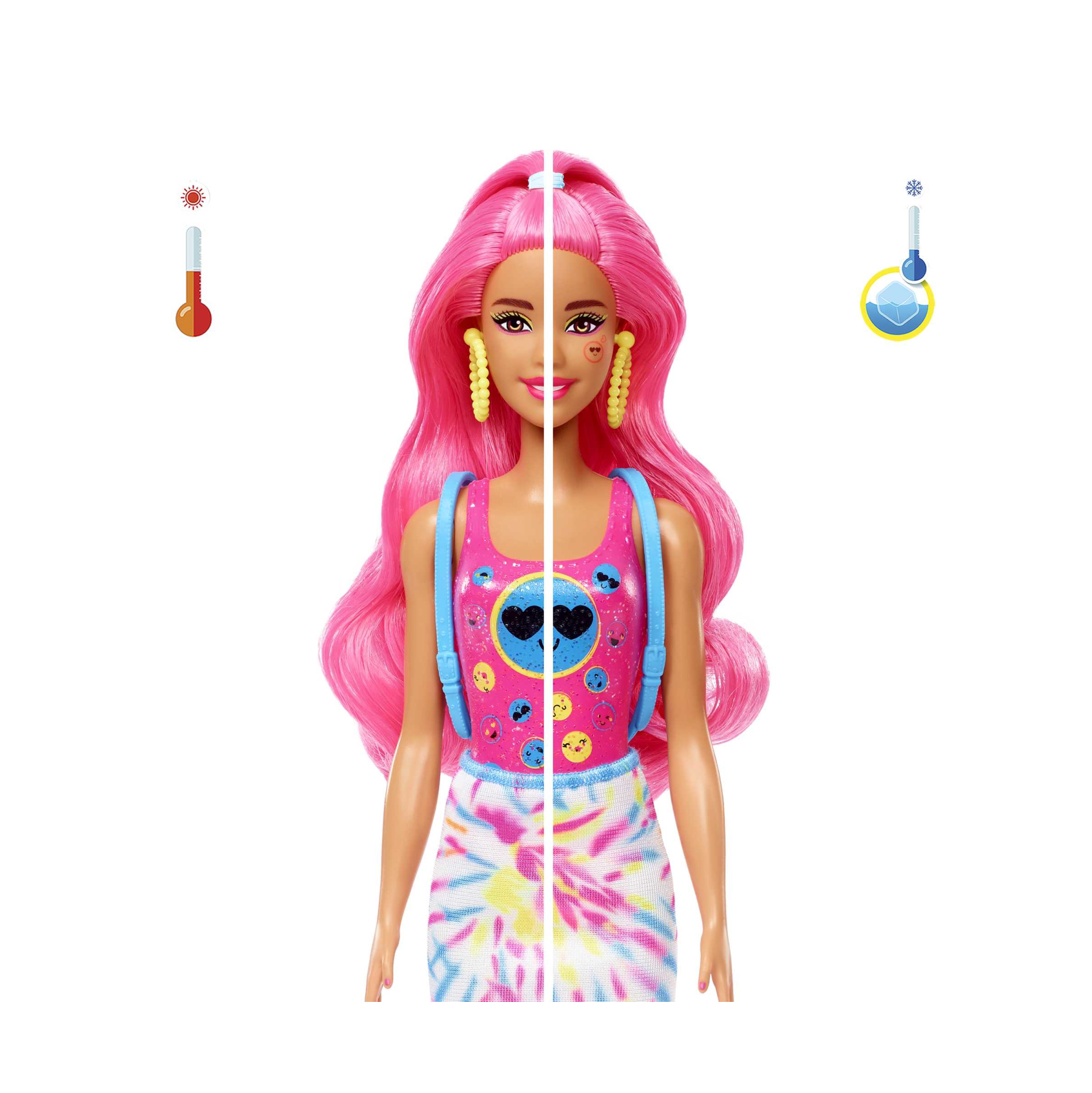 Barbie - color reveal serie fluo, bambola con 7 sorprese ed effetto cambia colore; giocattolo per bambini 3+ anni - Barbie