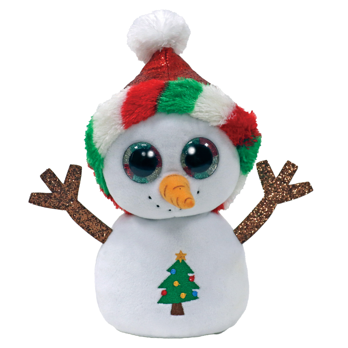 Ty peluche - beanie boos speciale natale neve - misty - occhioni glitter e berretto rosso natalizio - il pupazzo con gli occhi grandi scintillanti - 15 cm - 36533 - TY