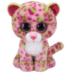 Ty beanie boos - leopardo - lainey pupazzo con occhioni rosa glitter - il peluche con gli occhi grandi scintillanti - 28 cm - 36476 - TY