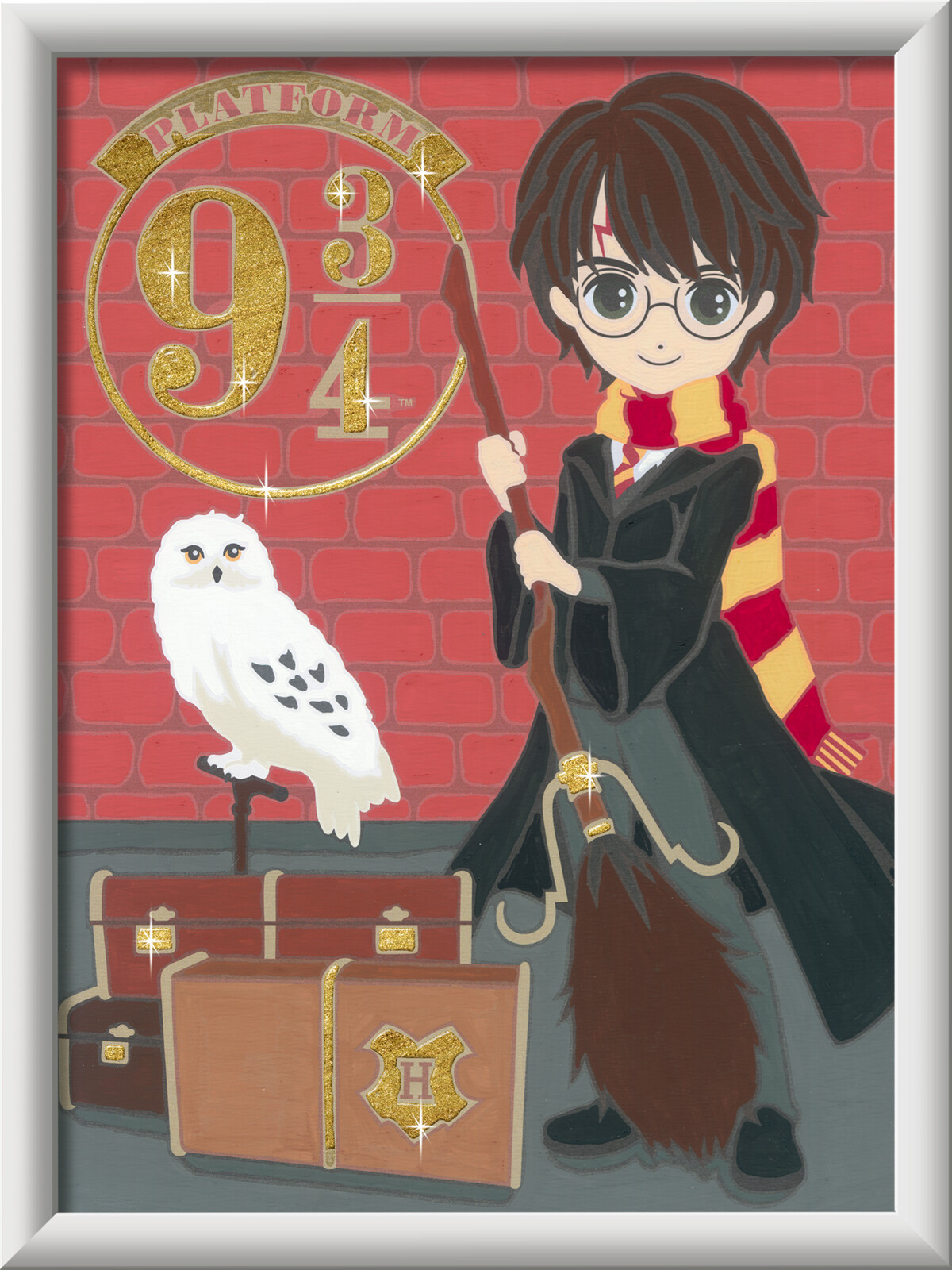Ravensburger - creart serie d: harry potter, partenza per hogwarts, kit per dipingere con i numeri, contiene una tavola prestampata, pennello, colori e accessori, 7+ anni - CREART, Harry Potter