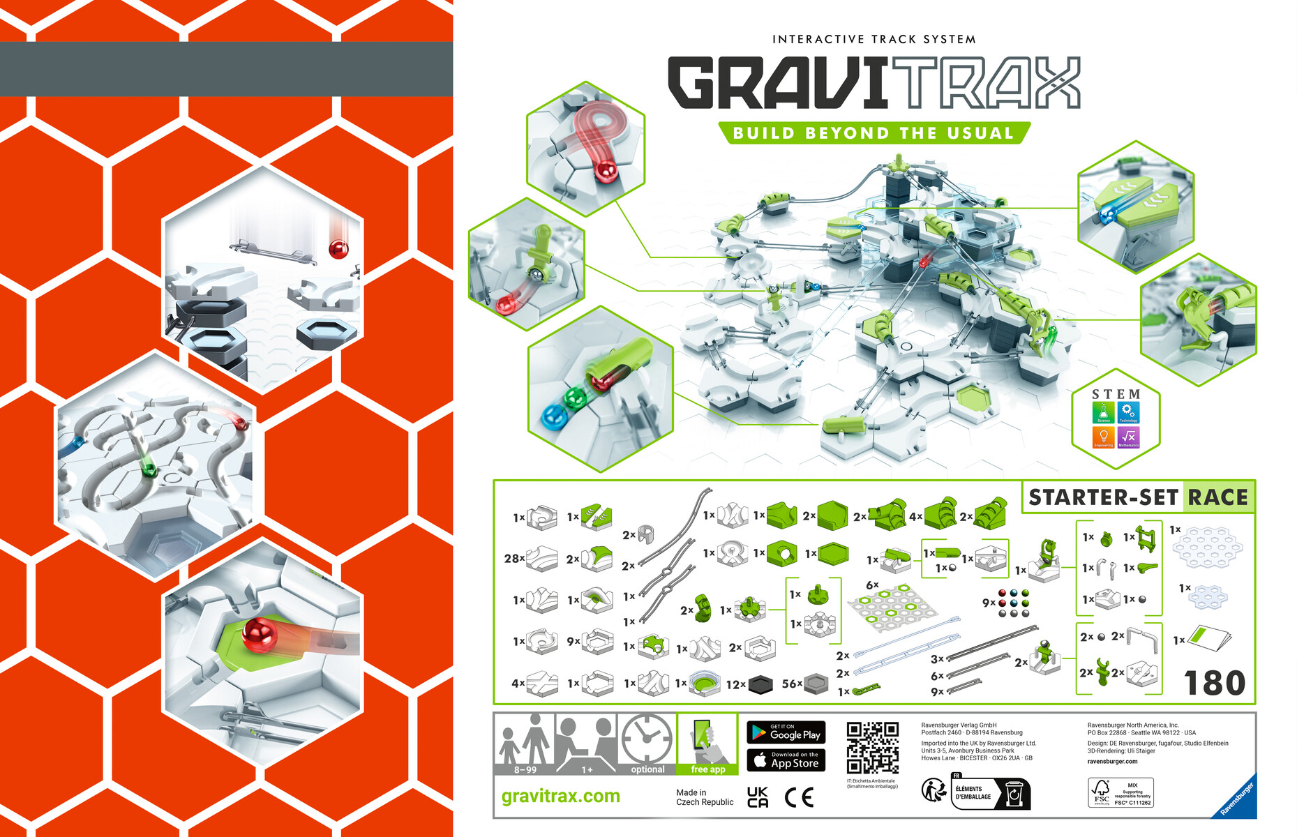 Ravensburger gravitrax starter set race, gioco innovativo ed educativo stem, 8+ - GRAVITRAX