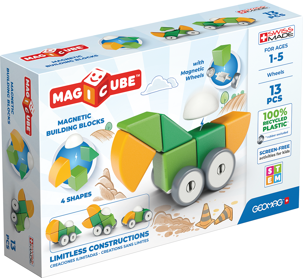 202 geomag magicube 4 shapes recycled wheels 13 pcs - Geomag