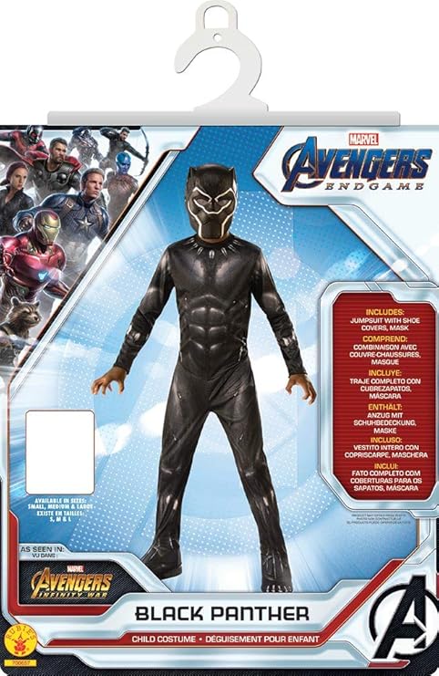 Costume black panther bambino - disponibile in diverse taglie - tuta e maschera ufficiale avengers - Avengers, MARVEL