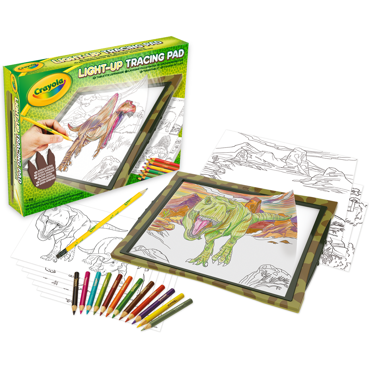 Crayola - lavagnetta luminosa - dinosauri - light-up tracing pad - CRAYOLA