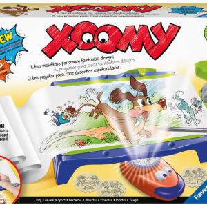 Ravensburger - xoomi maxi paper roll, tavolo da disegno con rotolo di carta e proiettore luminoso, 300 motivi illustrati in 72 pellicole, gioco creativo per bambini e bambine, 6+ anni - 