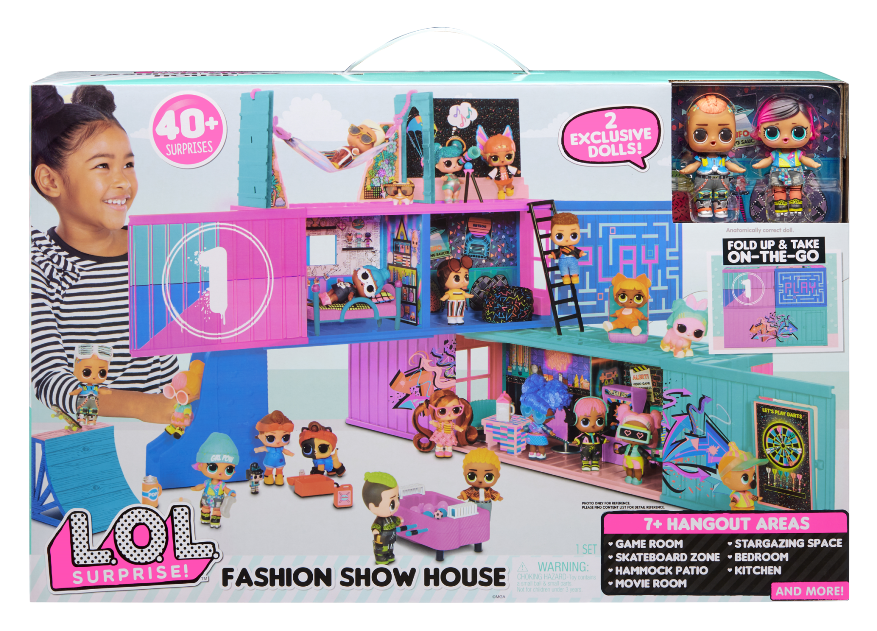 L.o.l. surprise! fashion show casa delle bambole, 40+ sorprese da scoprire, include 2 bambole esclusive, mobili, accessori e molto altro - LOL