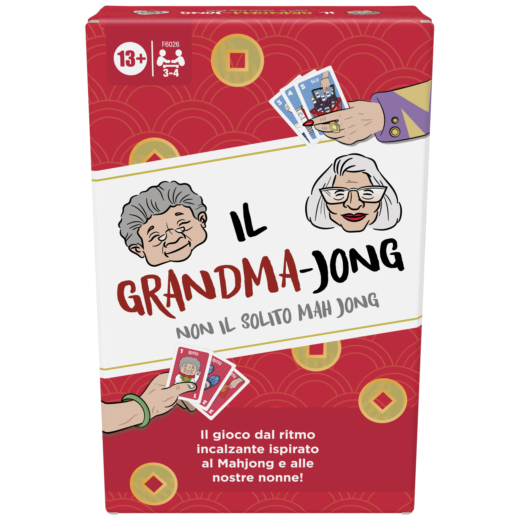 Il grandma-jong, un gioco di carte dal ritmo incalzante per 3-4 giocatori, ispirato al mahjong e a 2 nonne, gioco per la famiglia, divertente gioco per le feste, dai 13 anni in su - HASBRO GAMING