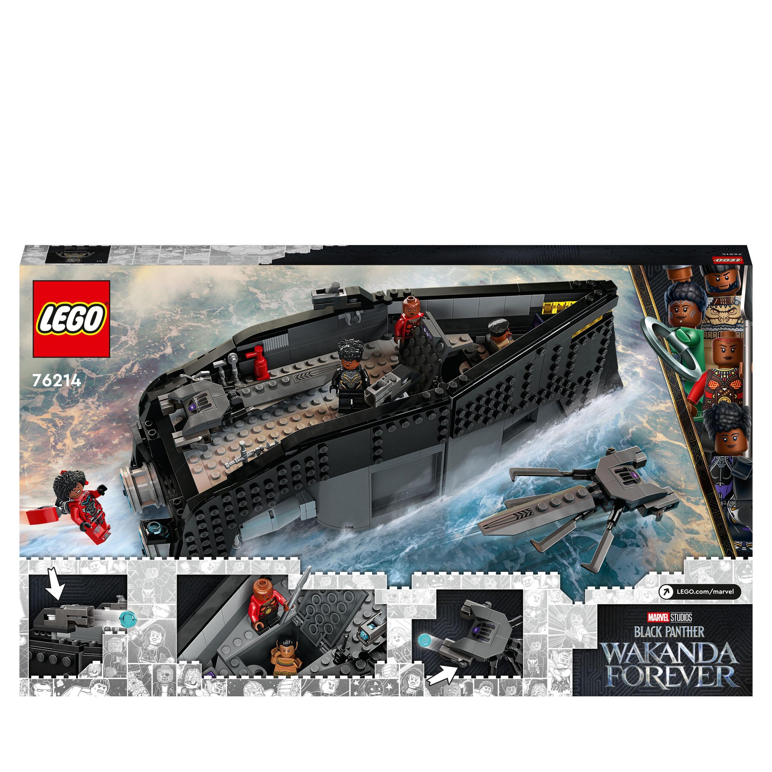 Lego marvel 76214 black panther: guerra sull’acqua! giochi per bambini con nave giocattolo, supereroi dal film wakanda forever - LEGO SUPER HEROES, Avengers, Lego