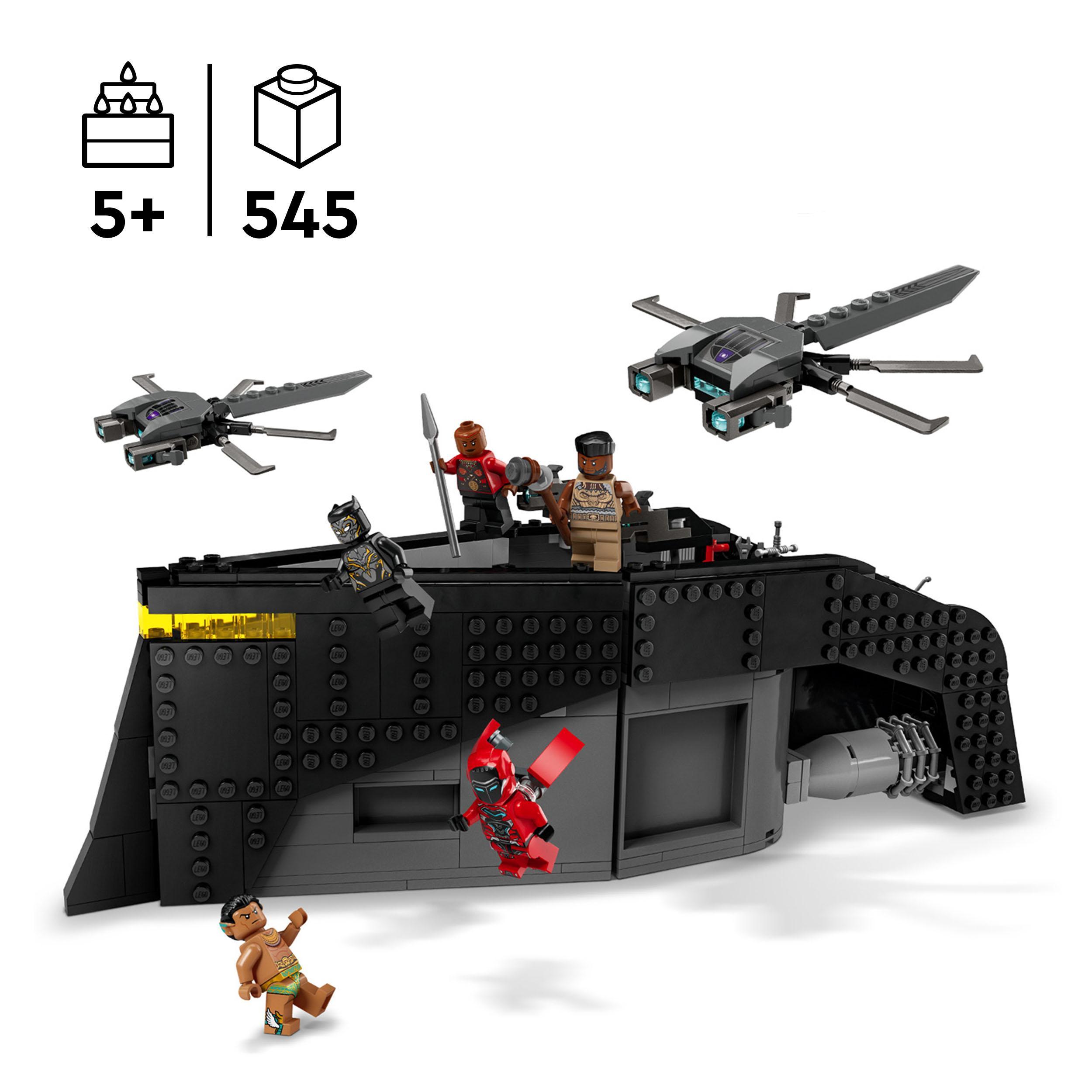 Lego marvel 76214 black panther: guerra sull’acqua! giochi per bambini con nave giocattolo, supereroi dal film wakanda forever - LEGO SUPER HEROES, Avengers, Lego