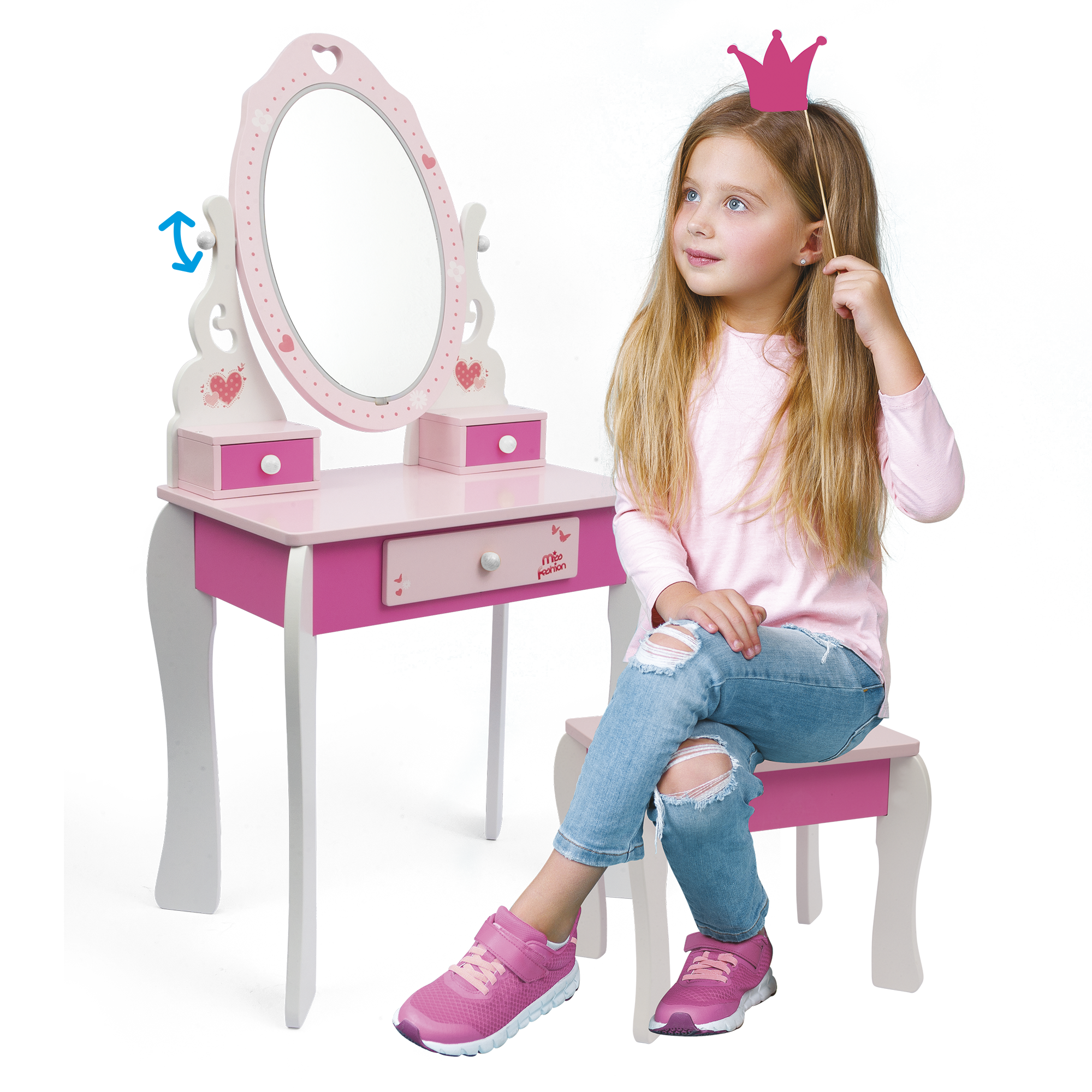 Specchiera Giocattolo per Bambini Rosa e Bianco Kids Joy Glamour
