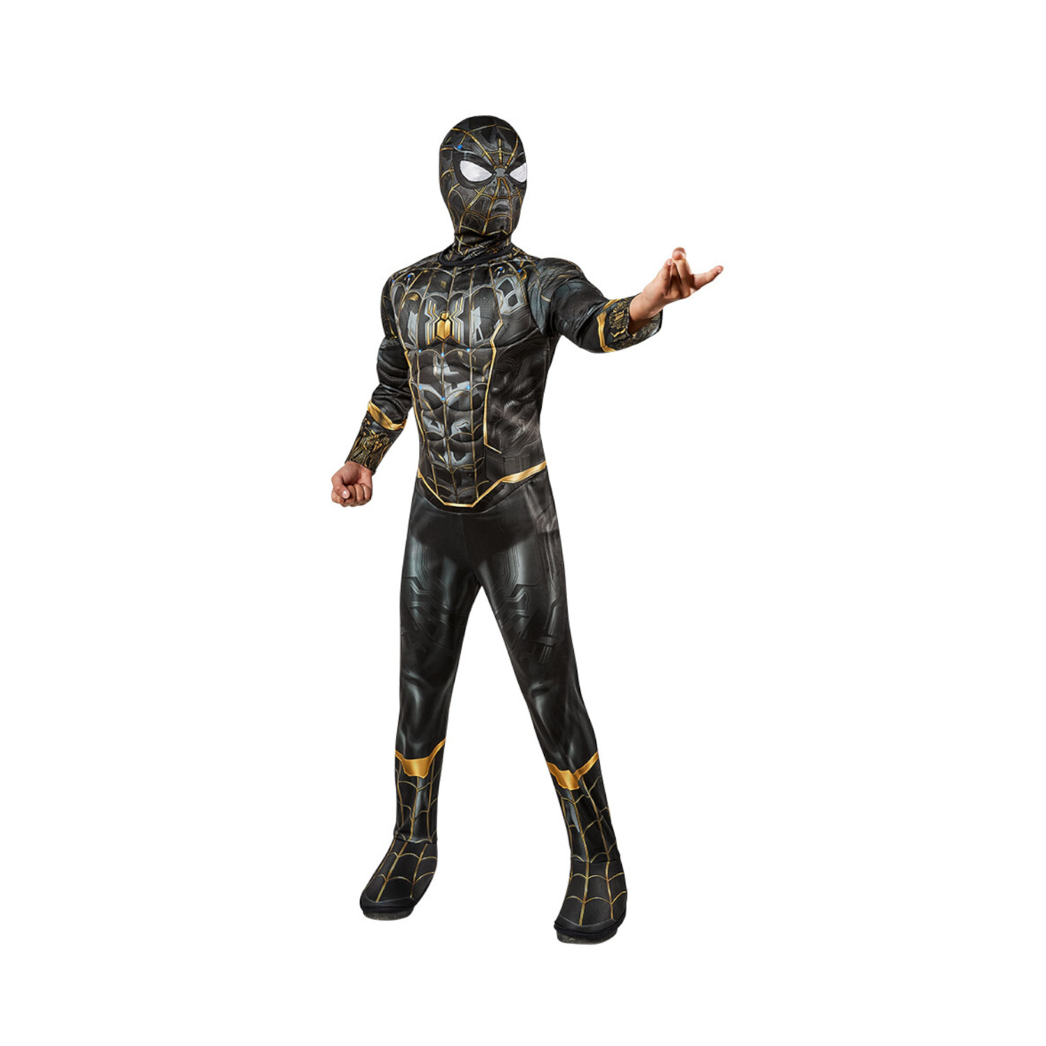 Costume spiderman nero marvel con muscoli e stampa per bambini - Toys Center