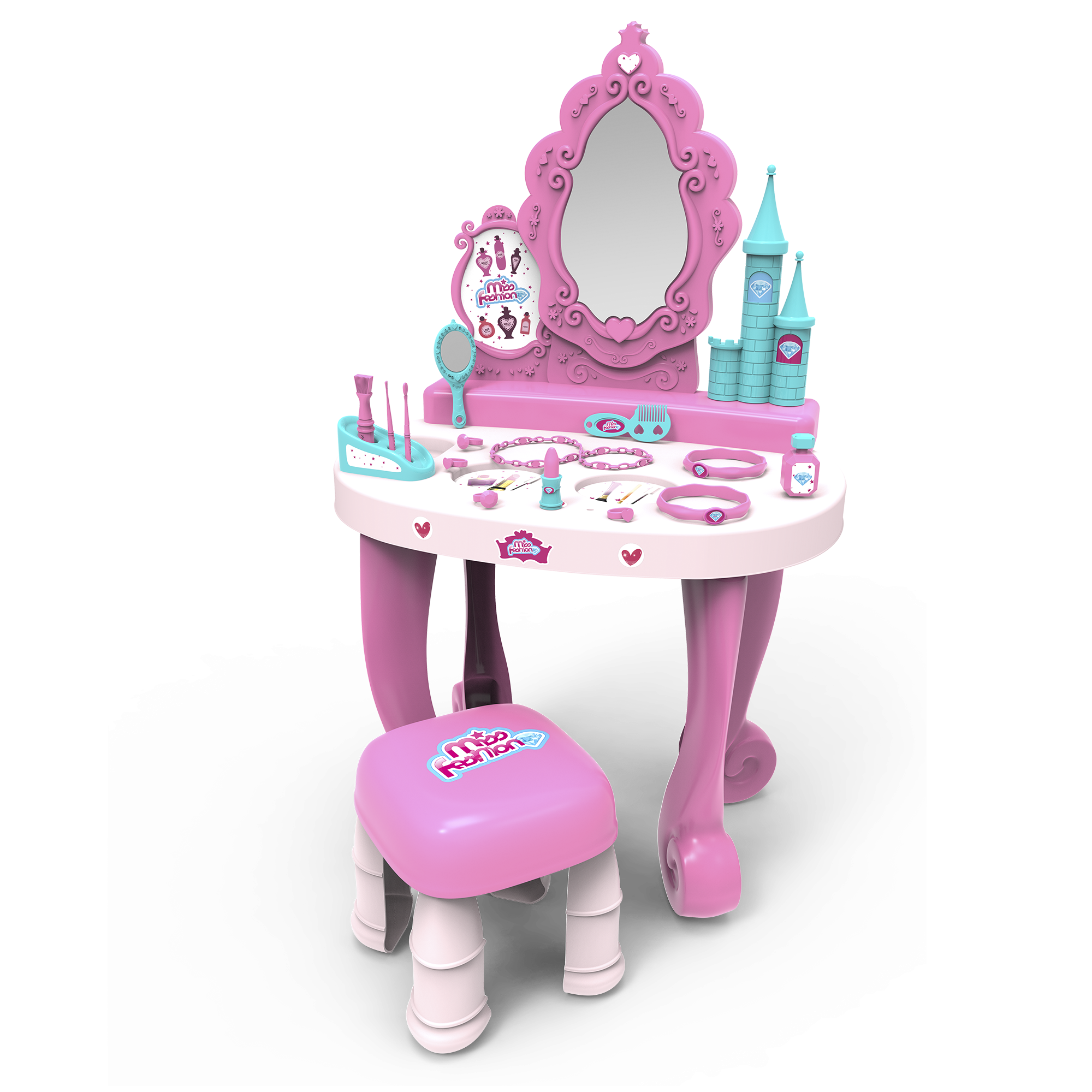 gioco specchiera vanity con sgabbello delle principesse giocattolo per  bambina