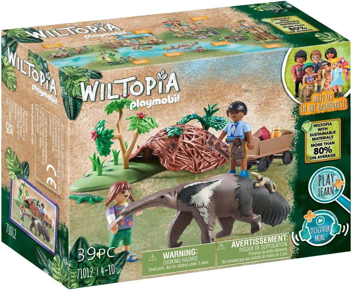 Playmobil wiltopia 71012 formichiere della amazzonia, con animali giocattolo, giocattolo sostenibile per bambini dai 4 anni in su - Playmobil