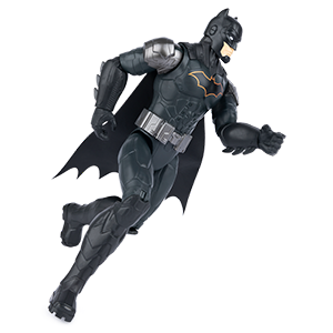 Dc comics , batman , personaggio batman in scala 30 cm con armatura combact grigio, mantello e 11 punti di articolazione. giocattolo per bambini dai 3 anni in su - BATMAN