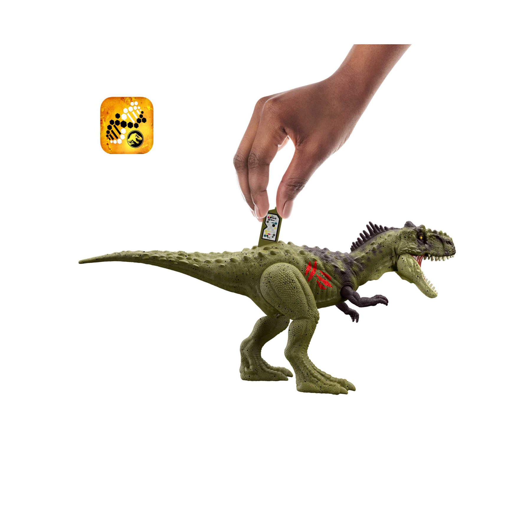 ​jurassic world - pacchetto da combattimento per elicottero, elicottero con fughe, rajasaurus dino e kayla action figure, giocattolo per bambini 4+ anni - Jurassic World
