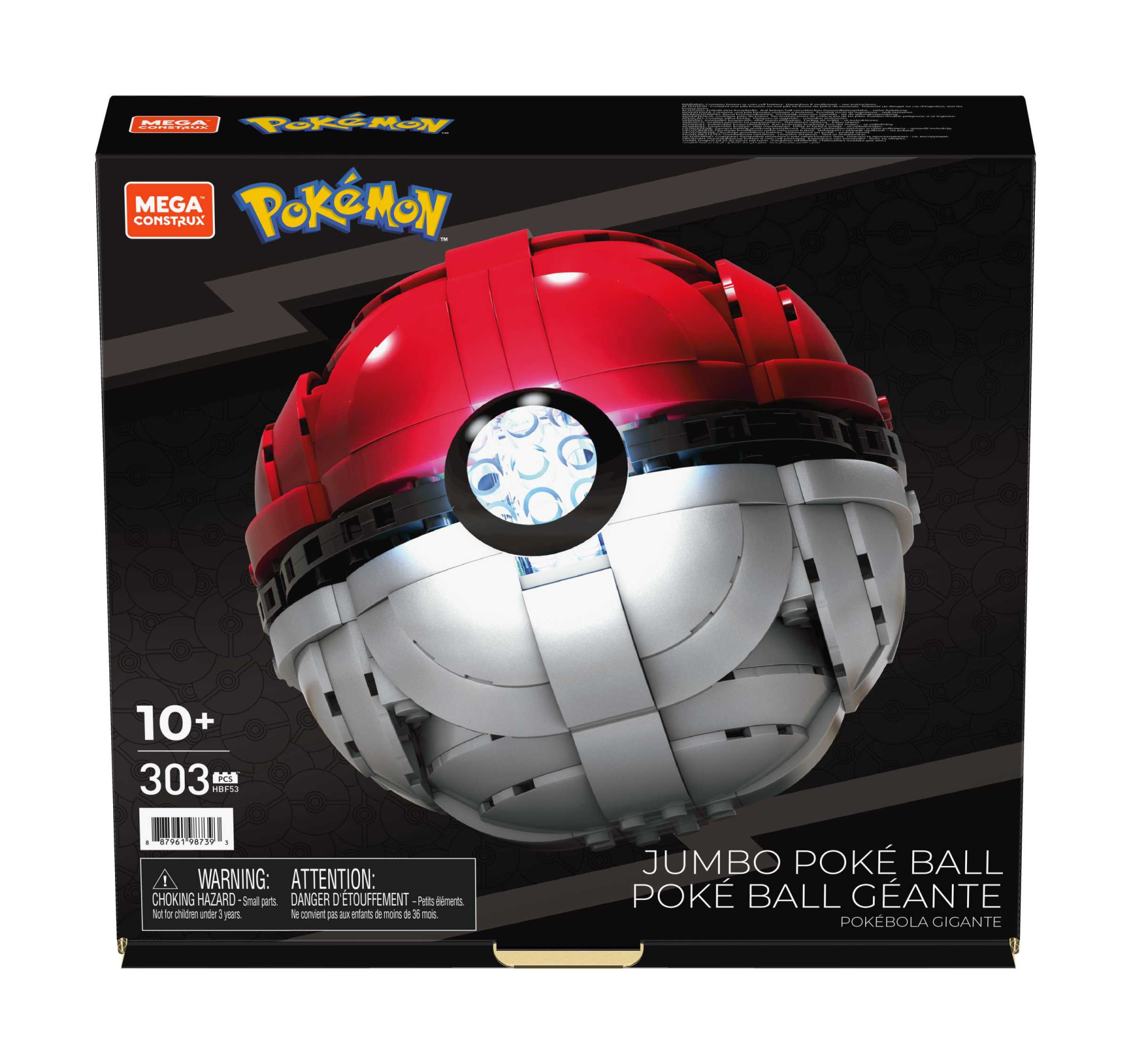 Mega construx pokémon, poké ball gigante che si illumina, da costruire interamente, giocattolo per bambini 10+ anni - POKEMON