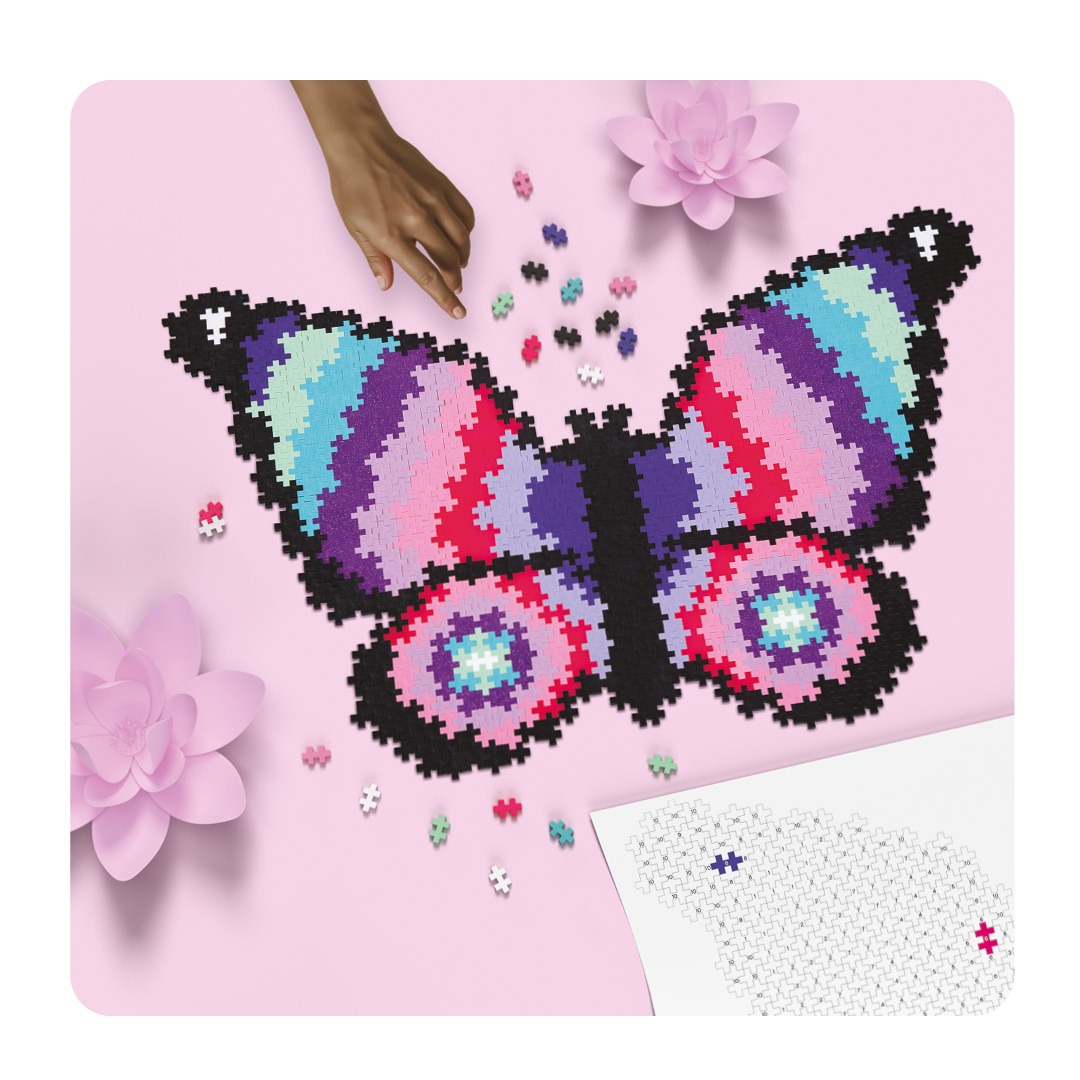 Plus-plus puzzle by number butterfly - Plus-Plus