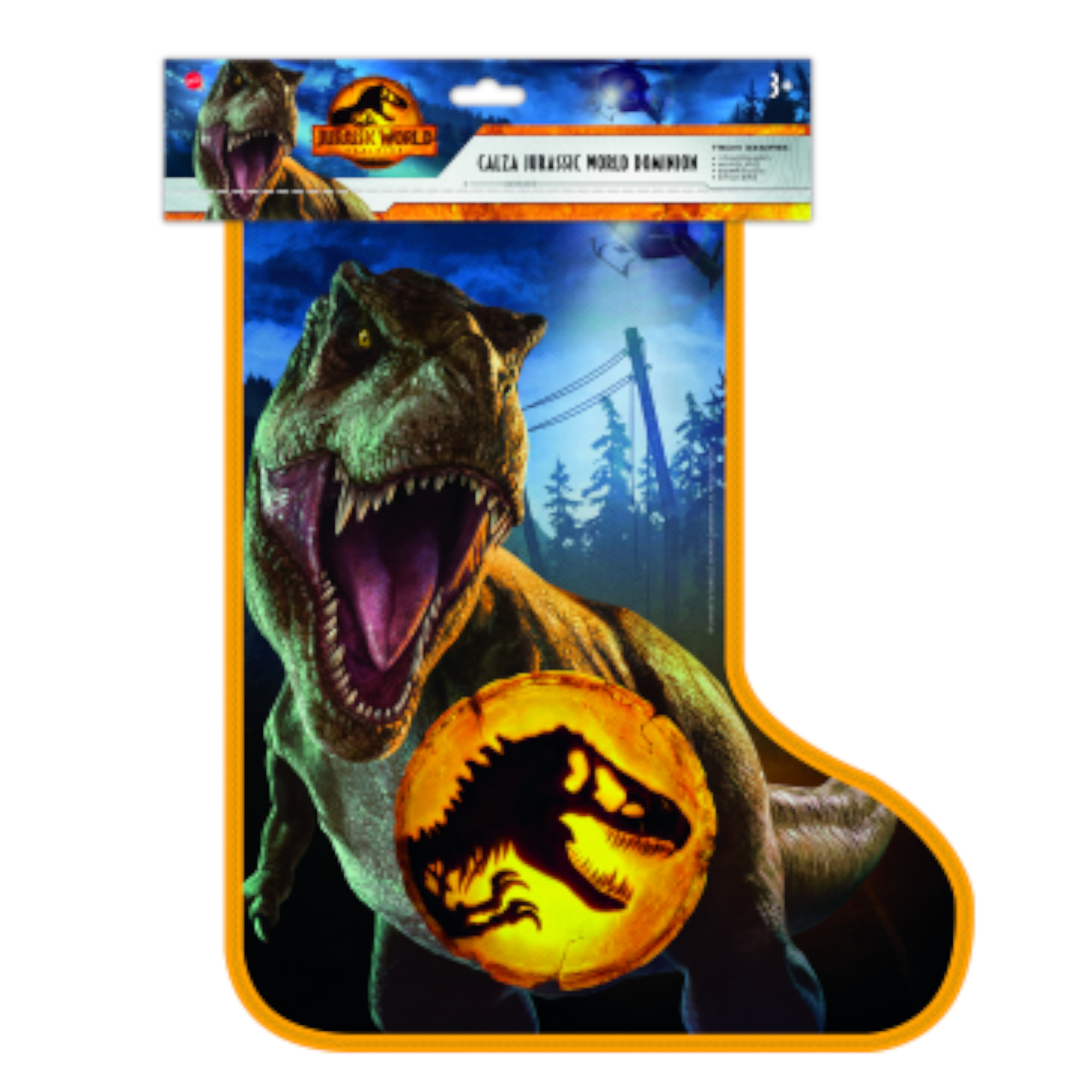 Calza della befana jurassic world, con super gadgets presenti all'interno, con 1 dinosauro, 1 marsupio e tanto altro, giocattolo per bambini 3+ anni, hpb62 - Jurassic World