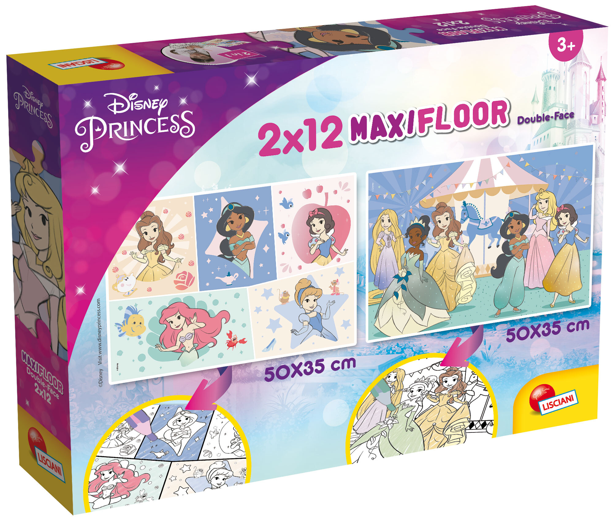 Disney puzzle maxifloor 2 x 12 princess - DISNEY PRINCESS, LISCIANI