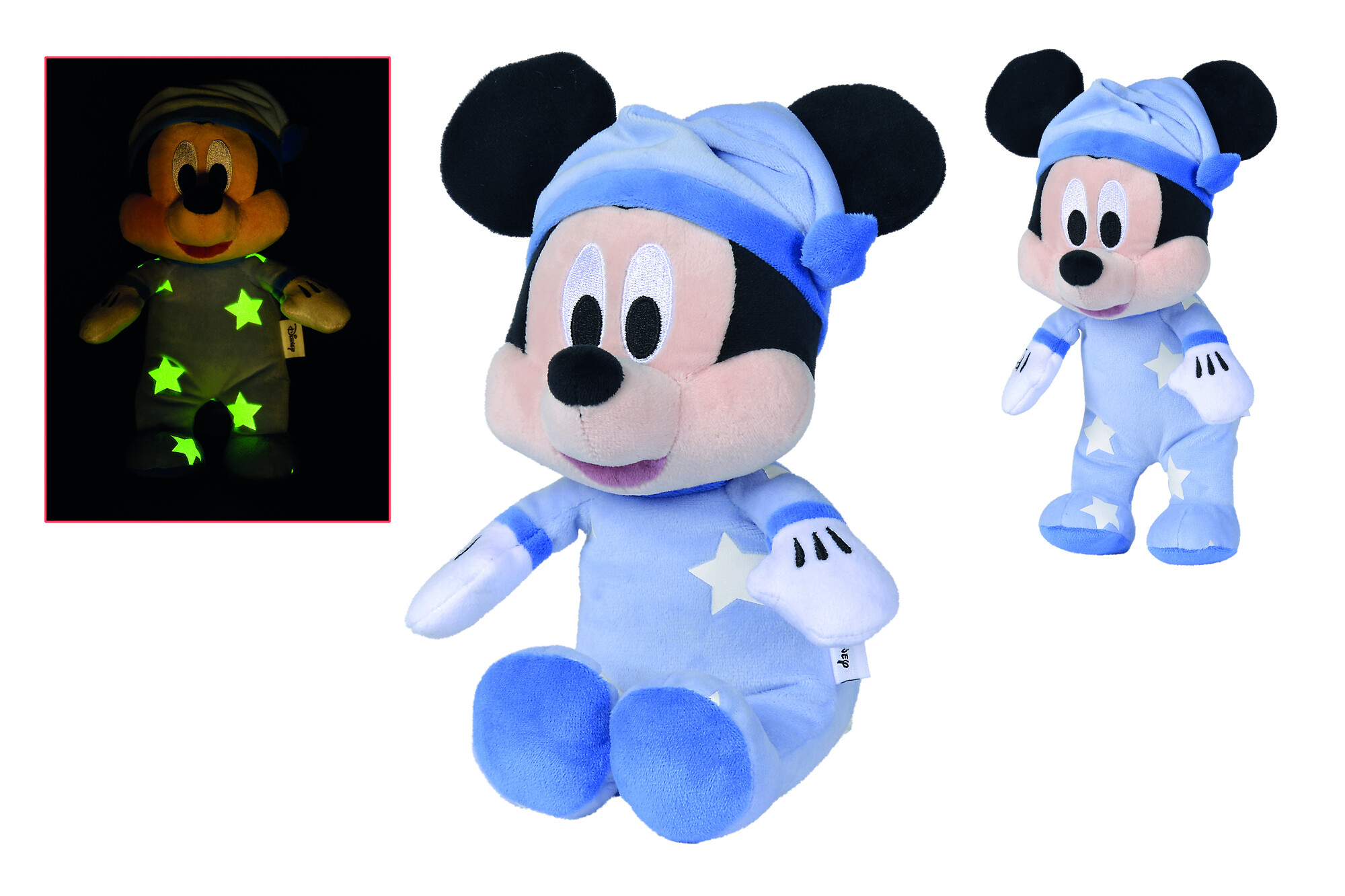 Simba- disney topolino sleep well , +0 mesi, la tutina si illumina al buio, 25 cm - 