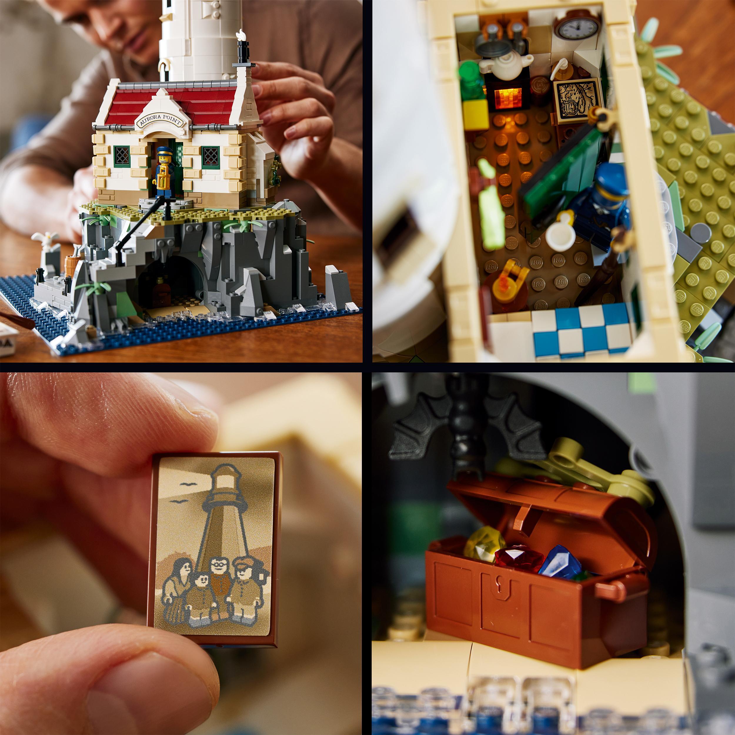 Lego ideas 21335 faro motorizzato con luci, modellismo da costruire adulti, idee regalo per decorazioni casa, hobby creativi - LEGO IDEAS