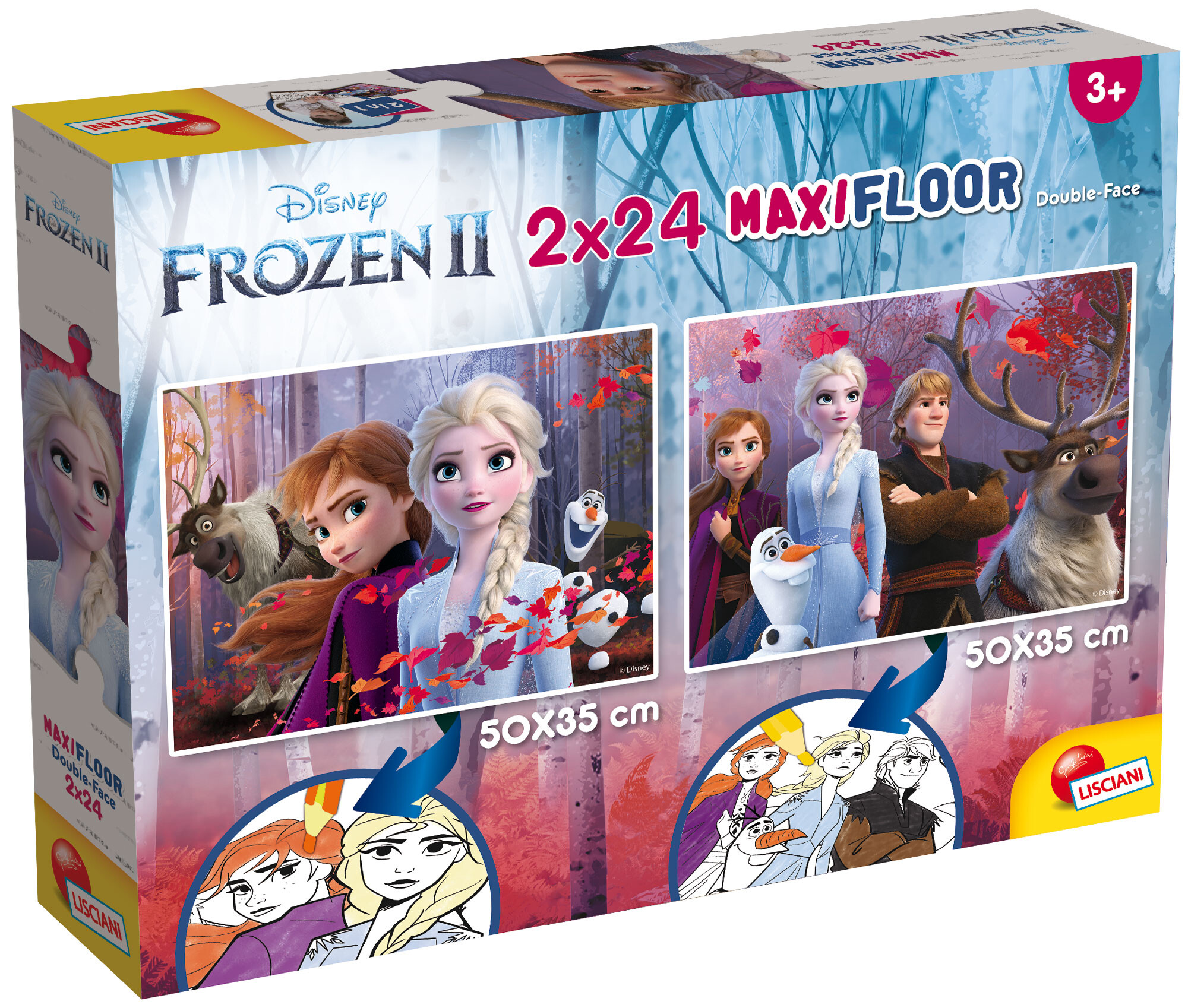 Disney puzzle maxifloor 2 x 24 frozen - DISNEY PRINCESS, LISCIANI, Frozen