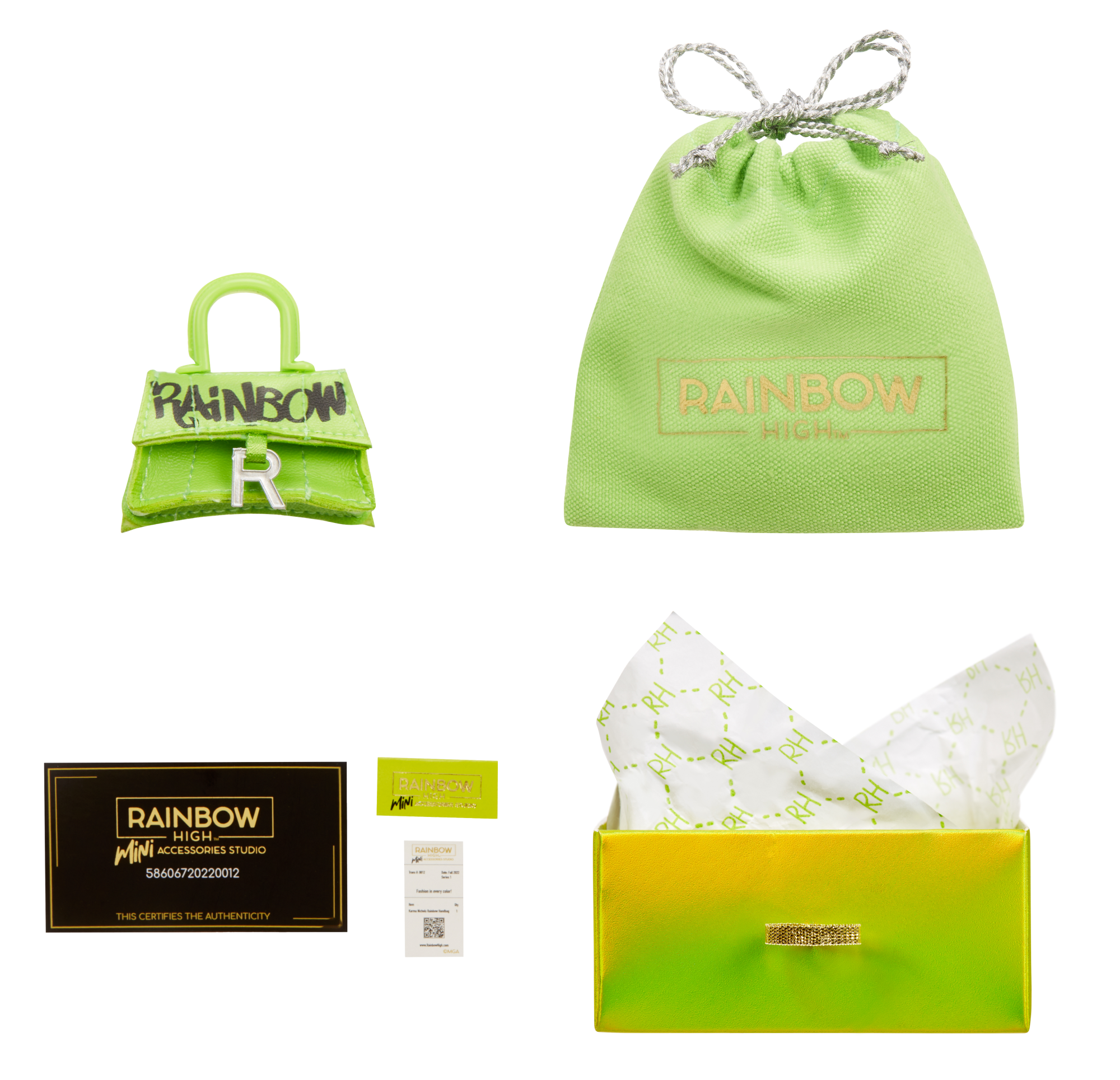 Rainbow high accessories mini borse da studio - 27 borse collezionabili - contiene 1 accessorio di alta gamma - Rainbow High