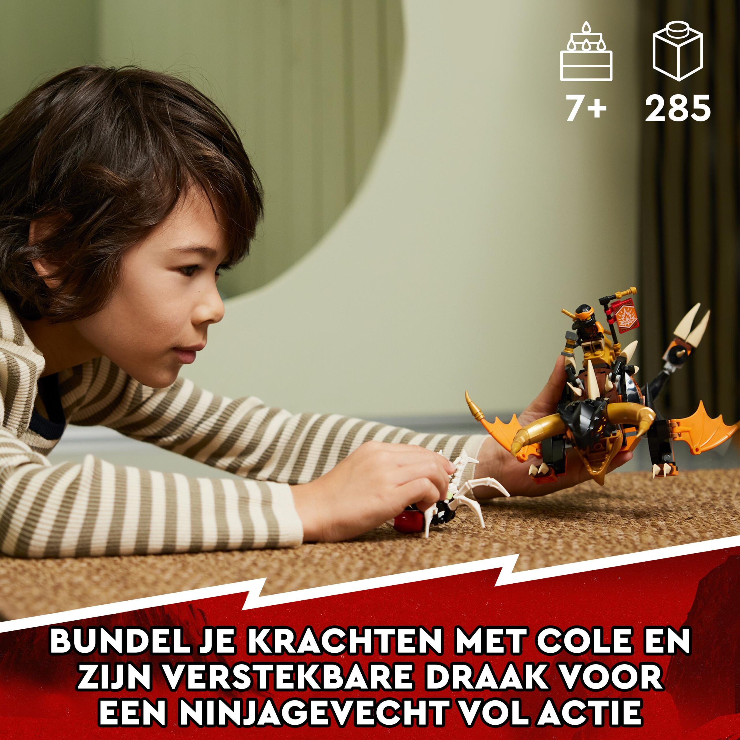 Lego ninjago 71782 drago di terra di cole - evolution, drago giocattolo per bambini con scorpione da battaglia e 2 minifigure - LEGO NINJAGO