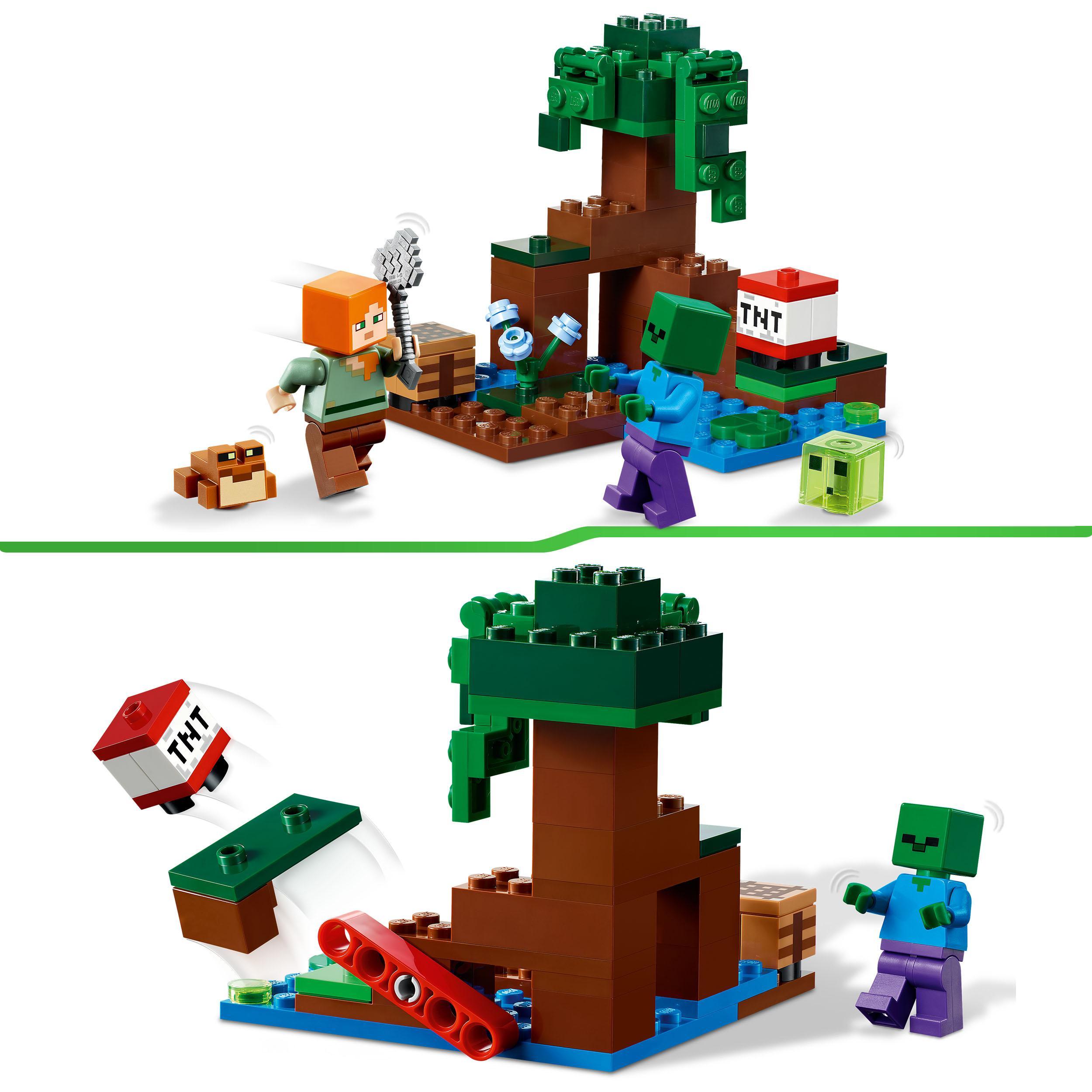 Lego minecraft 21240 avventura nella palude, modellino da costruire con  personaggi di alex e zombie, giochi per bambini - Toys Center