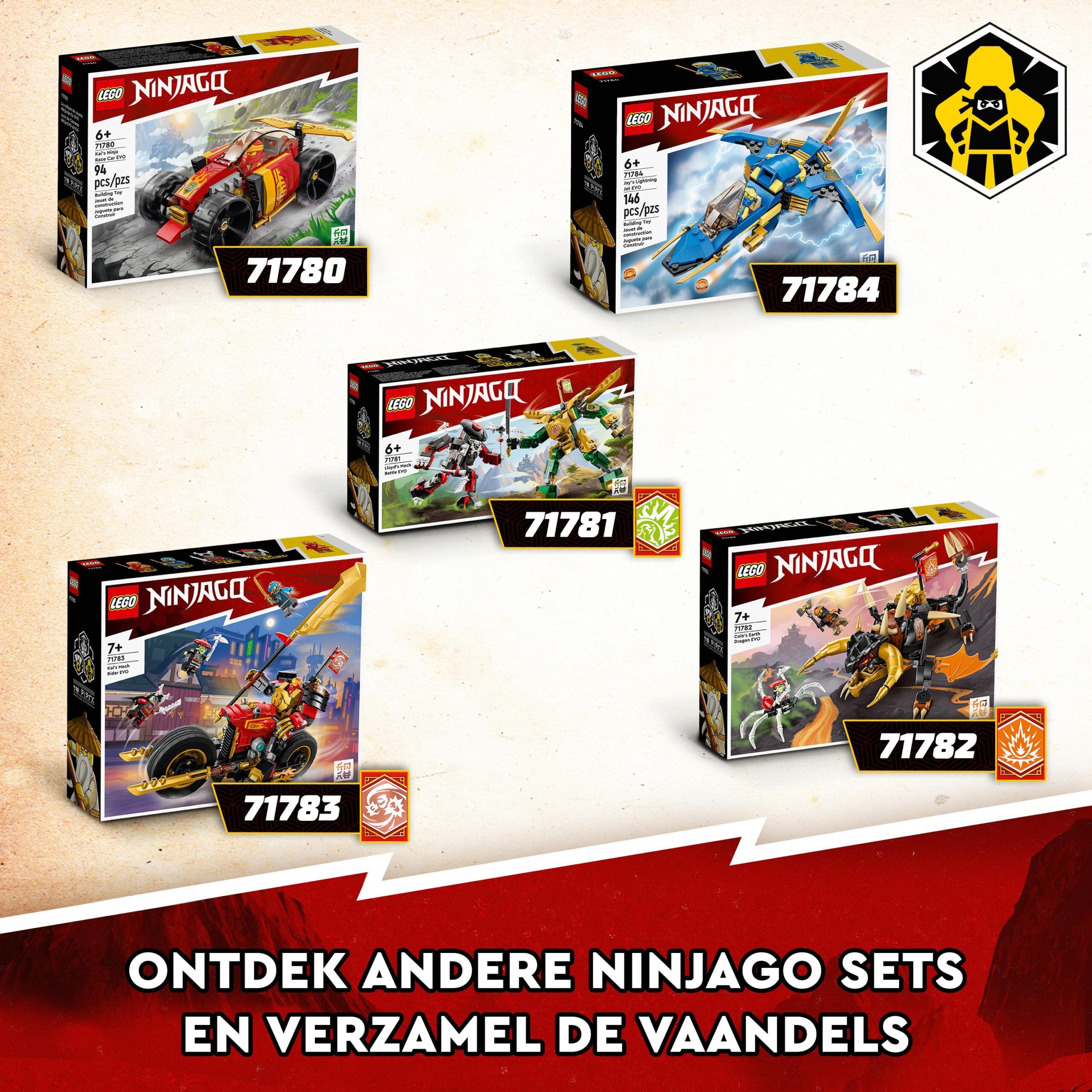 Lego ninjago 71783 mech rider di kai - evolution, moto giocattolo con action figure e 2 minifigure, giochi per bambini 7+ - LEGO NINJAGO