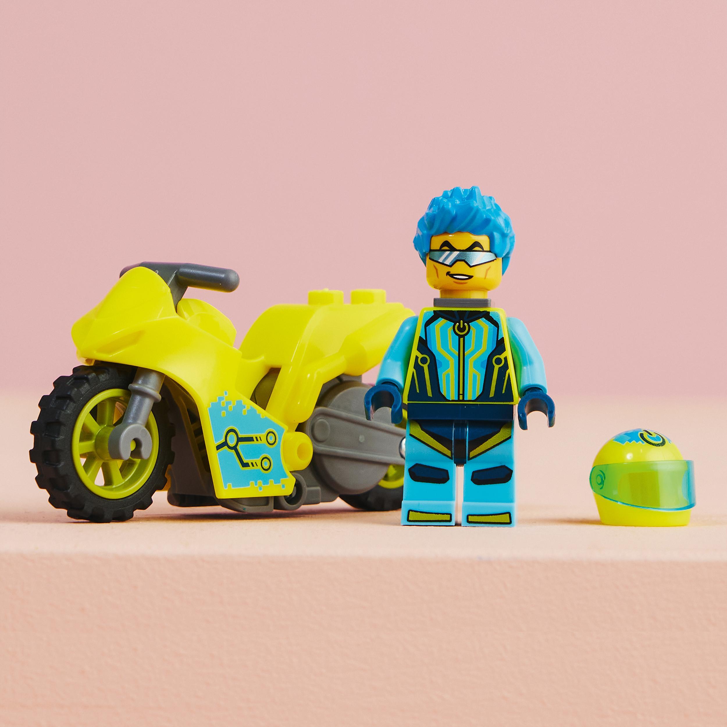 Lego city stuntz 60358 cyber stunt bike, moto giocattolo carica e vai per salti e acrobazie, giochi per bambini dai 5 anni - LEGO CITY