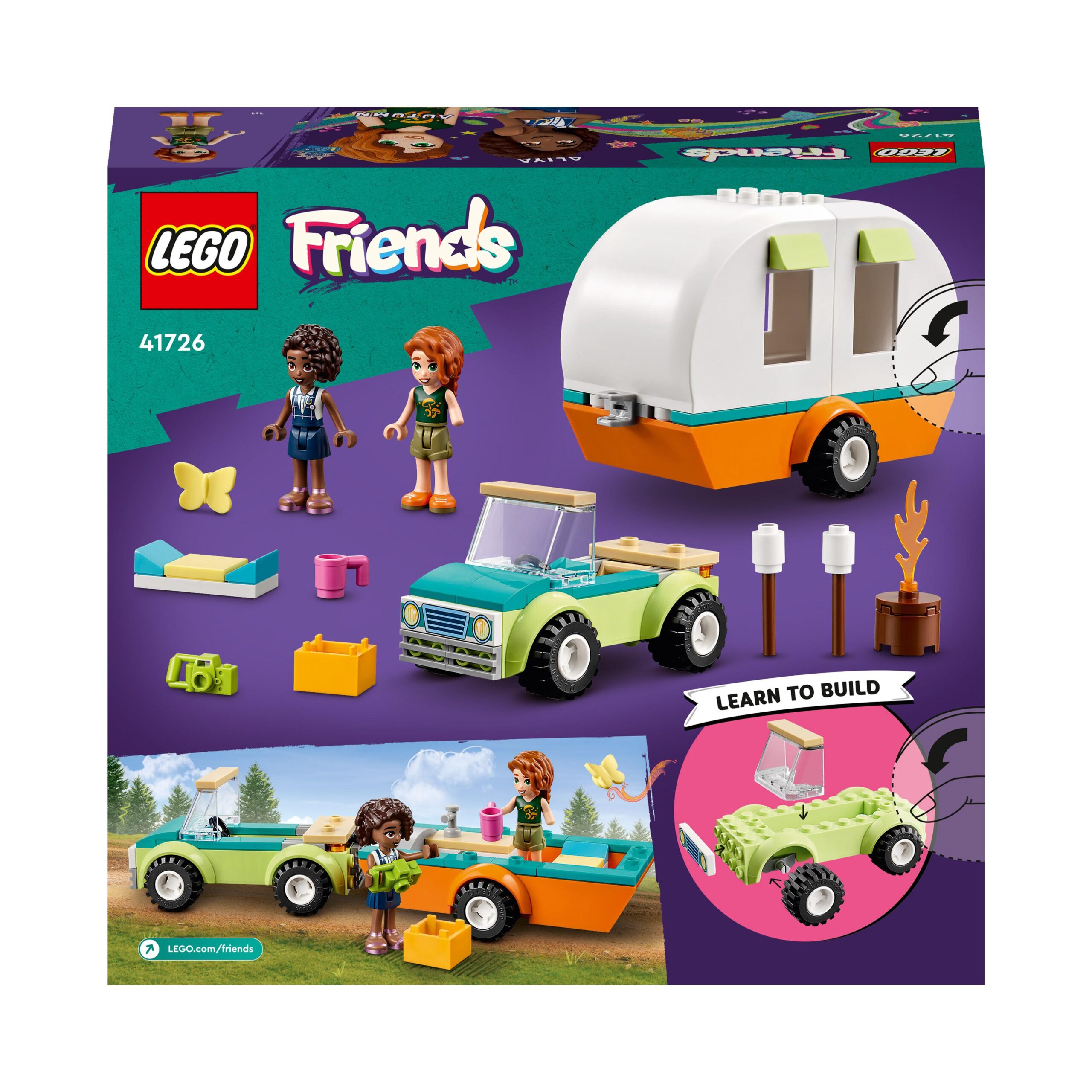 Lego friends 41726 vacanza in campeggio, camper giocattolo e macchina, giochi per bambina e bambino 4+ anni, idea regalo - LEGO FRIENDS